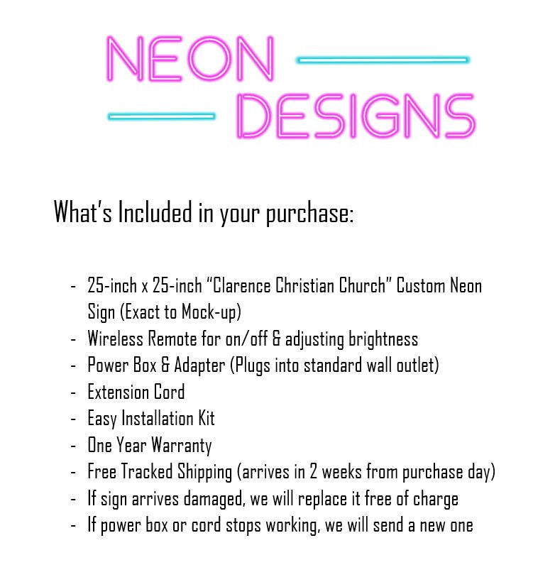 Clarence Christian Church - Premium Neon Artwork
