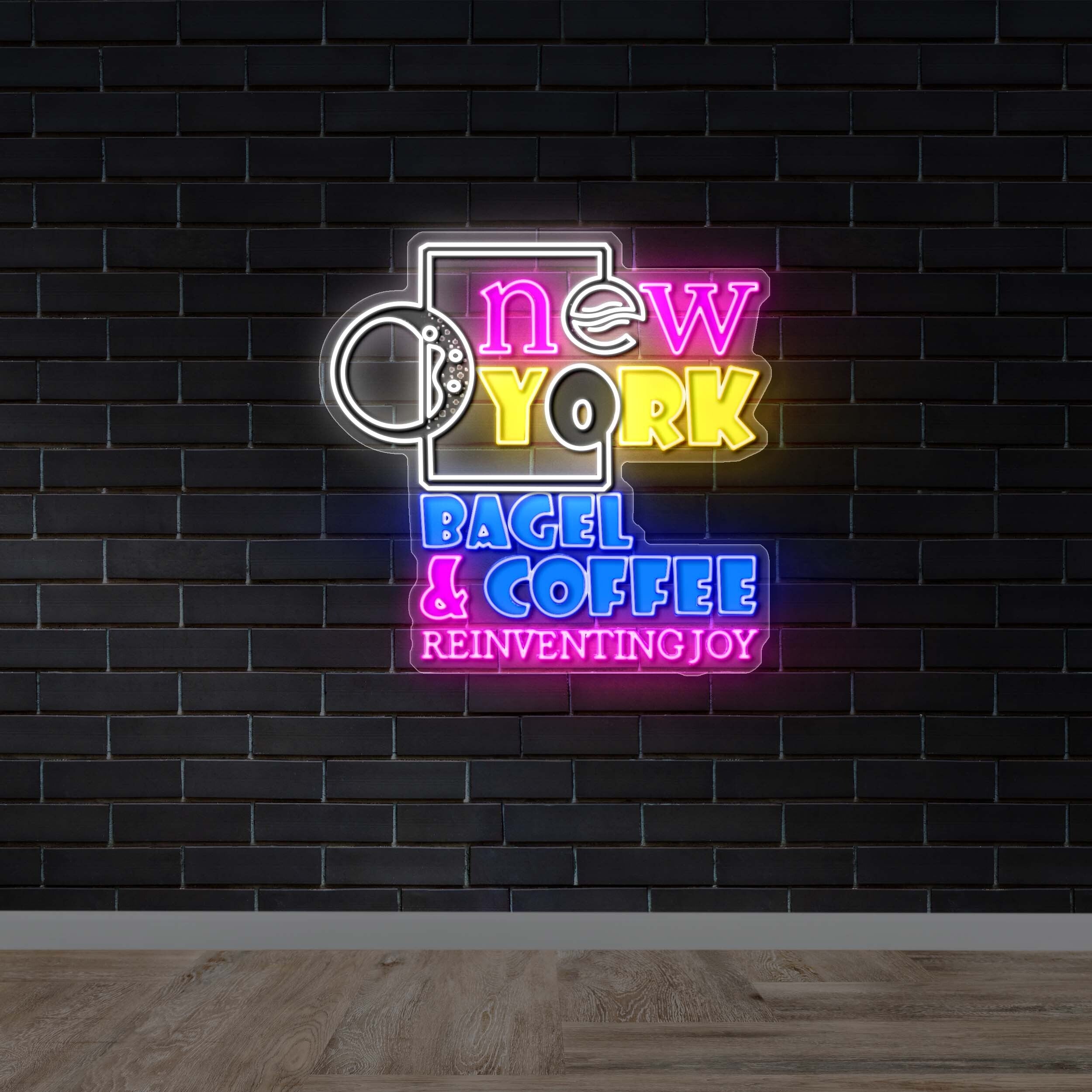 New York Bagel & Coffee Reinventing Joy- Premium Neon Artwork