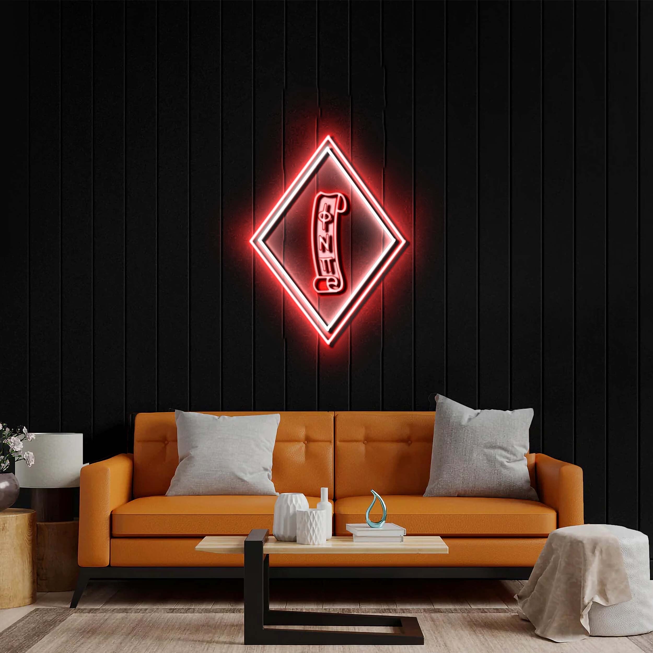 Scroll in a Diamond - Premium Neon Artwork