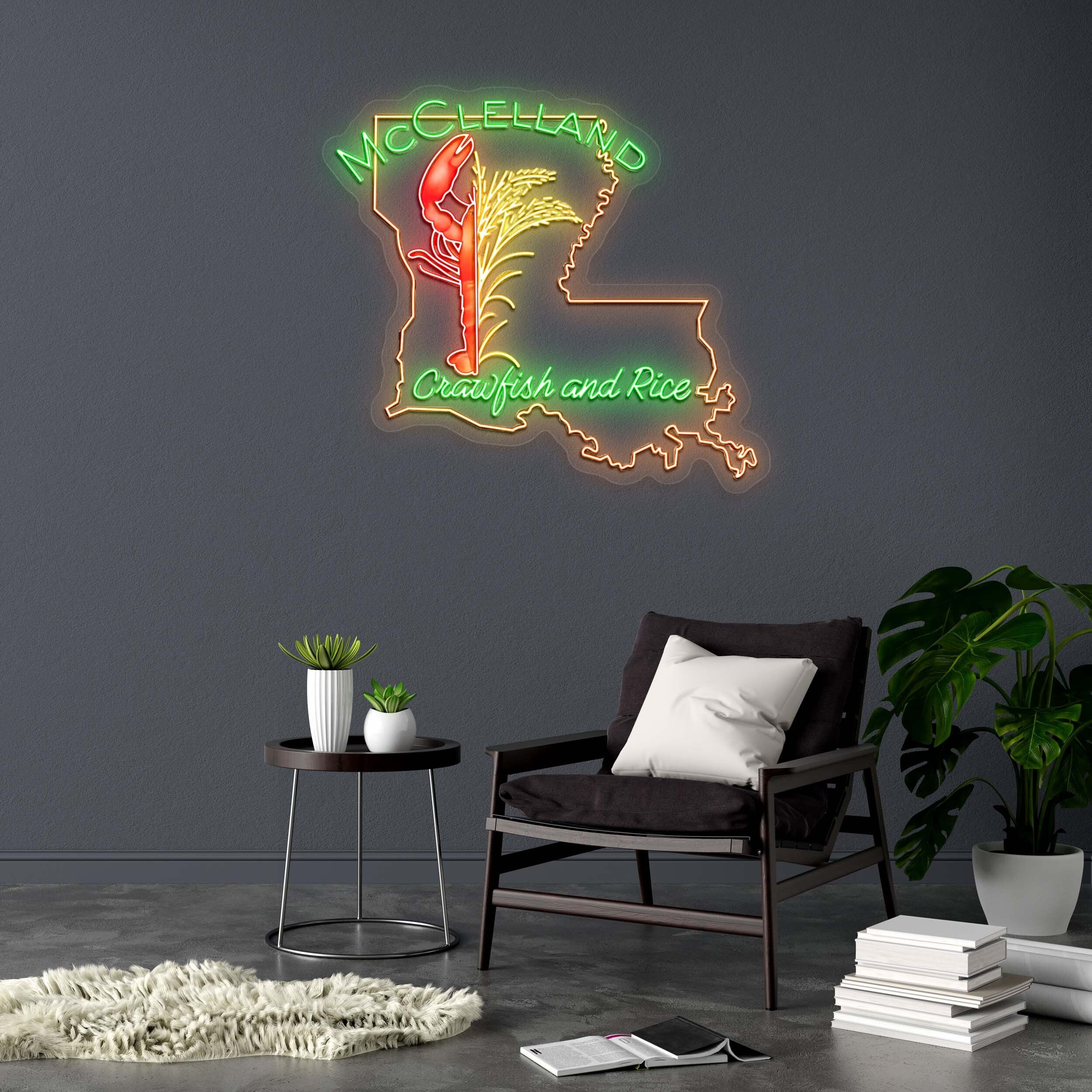 McClelland Crawfish and Rice - Premium Neon Artwork