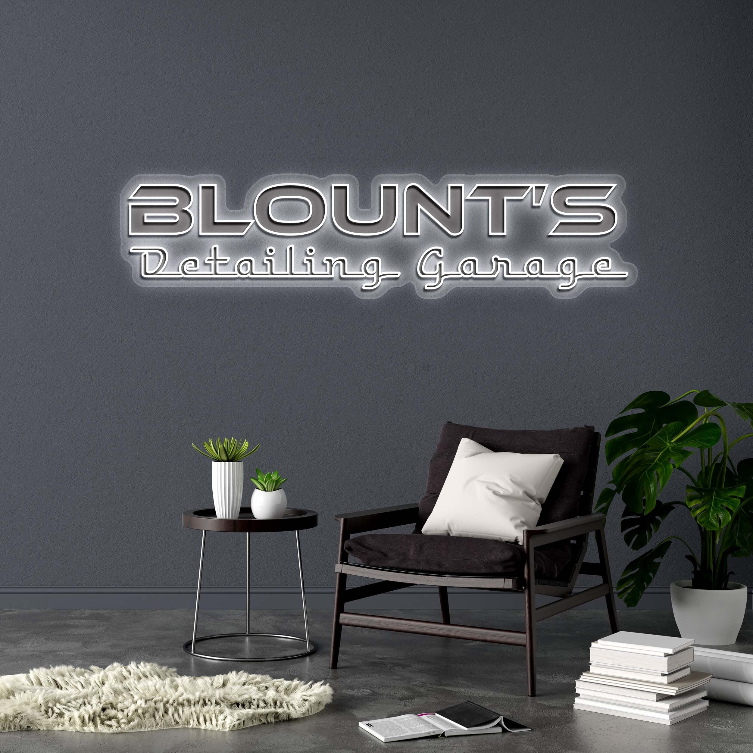 BLOUNT'S Detailing Garage - Premium Neon Artwork