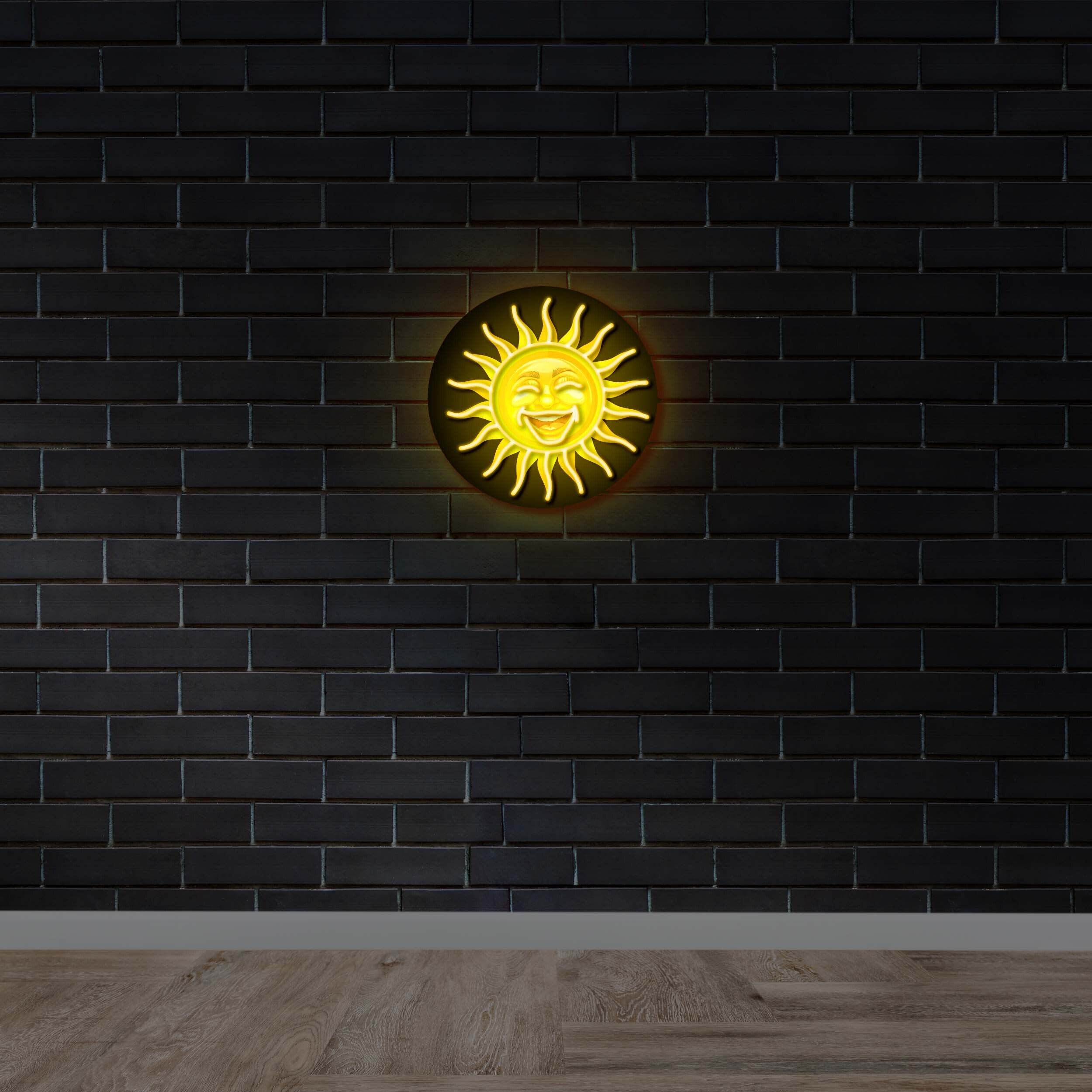 Sun Smiley Face | Double-sided - Premium Neon Artwork