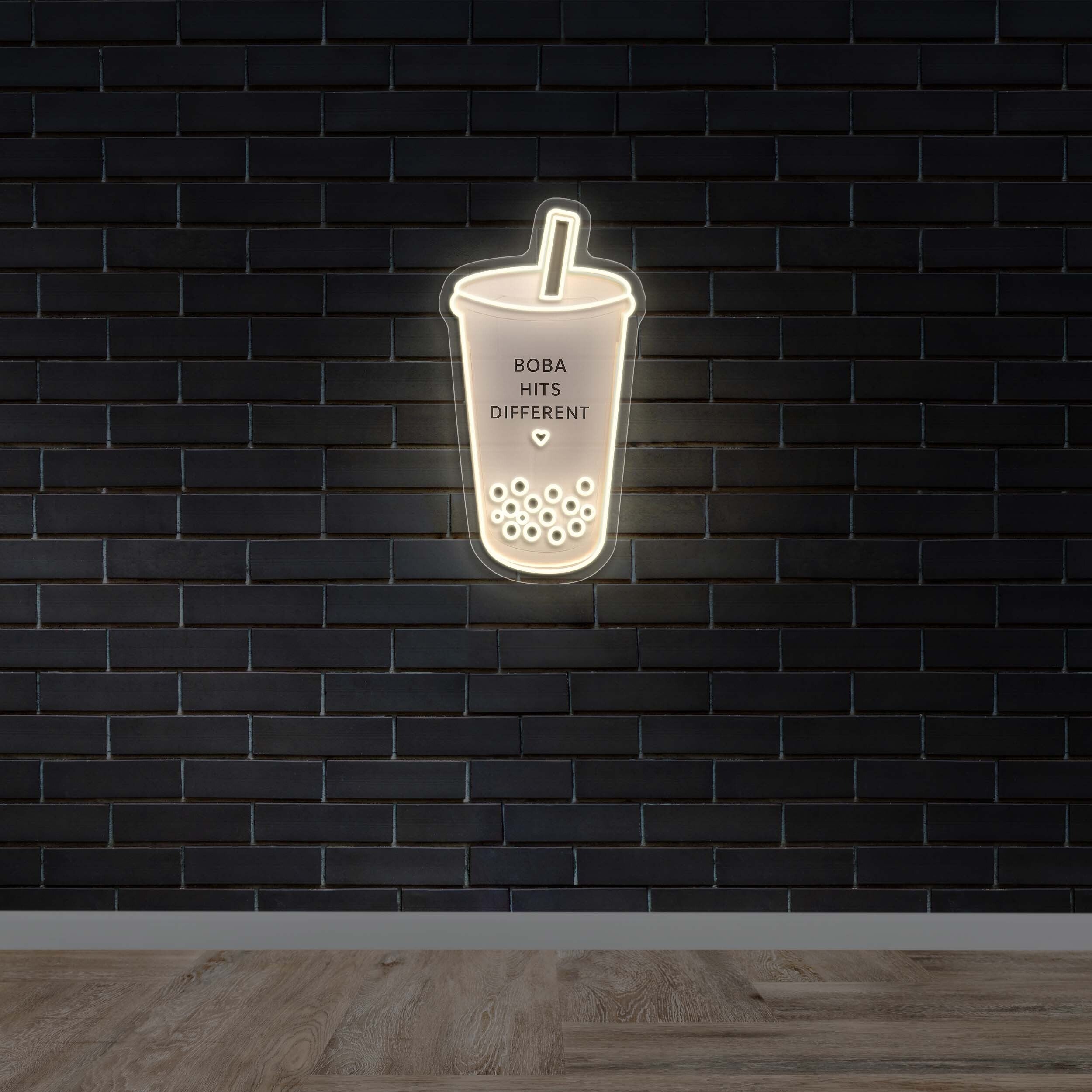 Boba Hits Different - Premium Neon Artwork