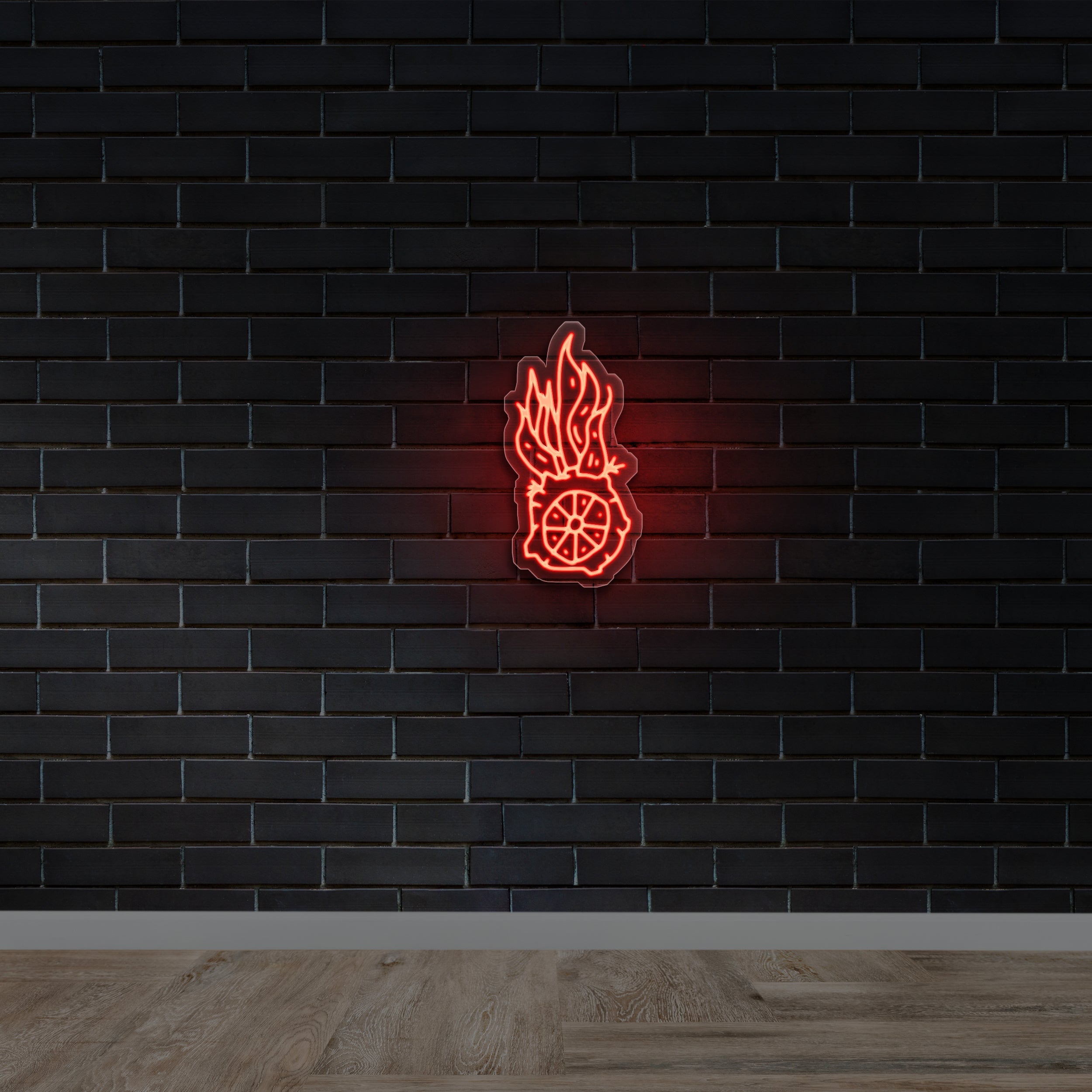 Wheel Fire Flame - Premium Neon Artwork