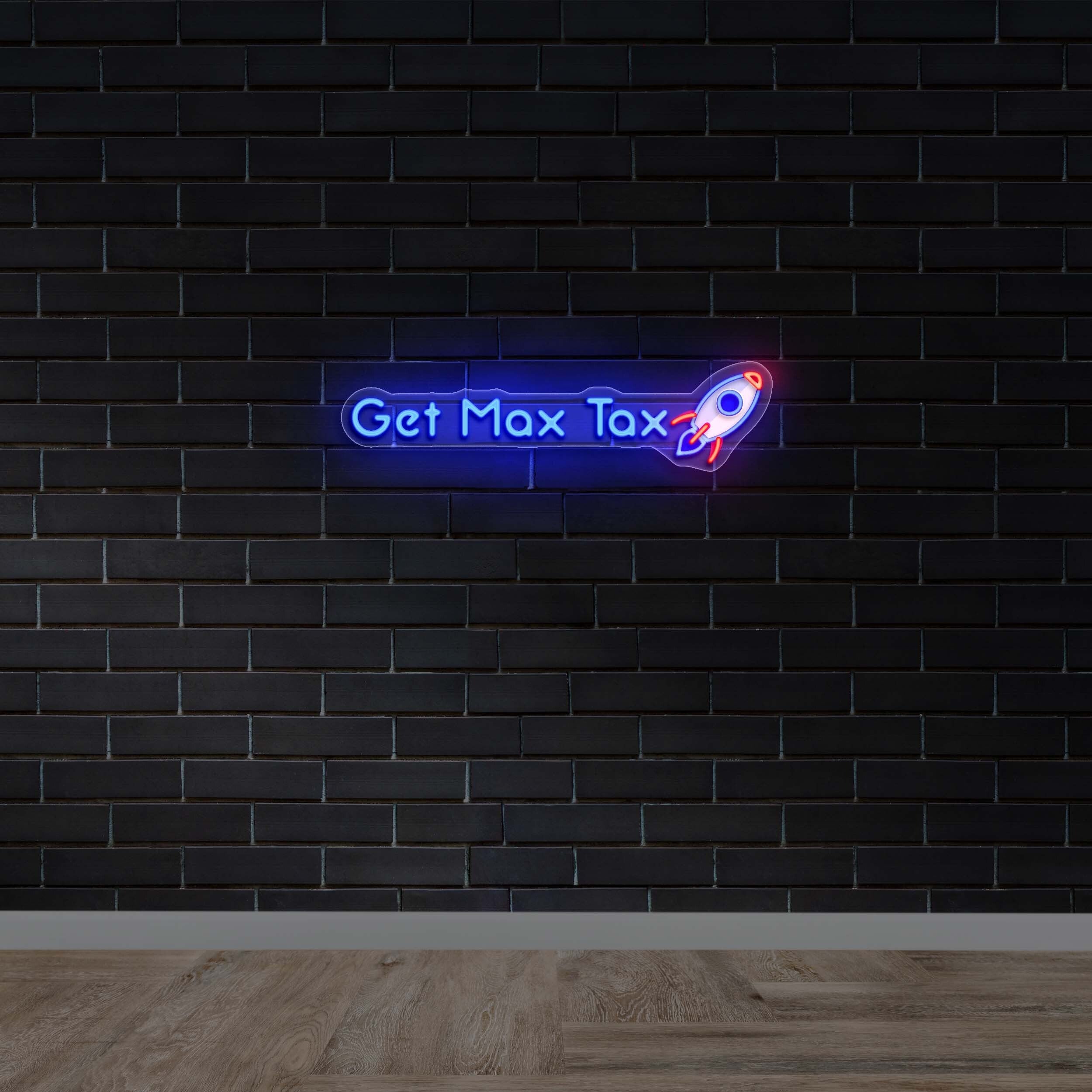 Get Max Tax Rocket - Premium Neon Artwork