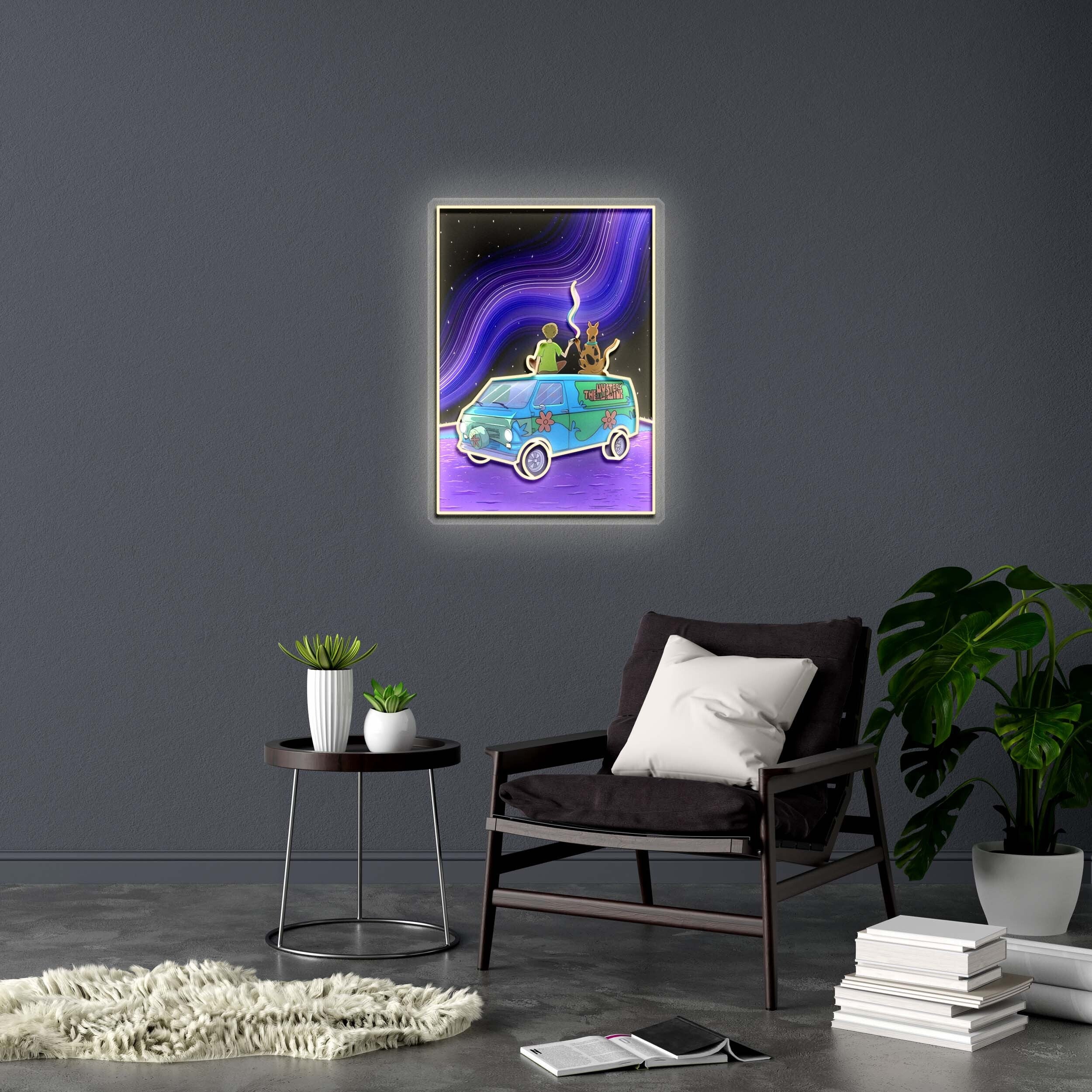 Shaggy & Scooby doo smoking - Premium Neon Artwork