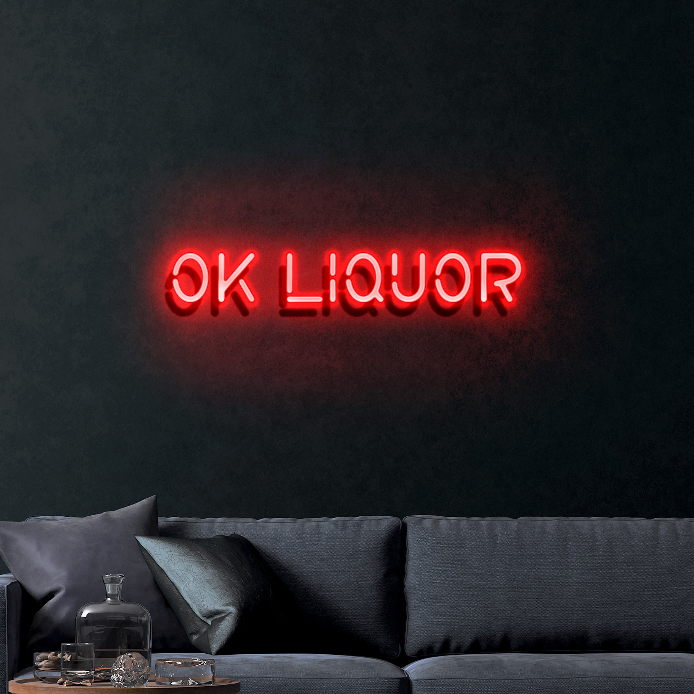 OK LIQUOR – Premium Neon Artwork