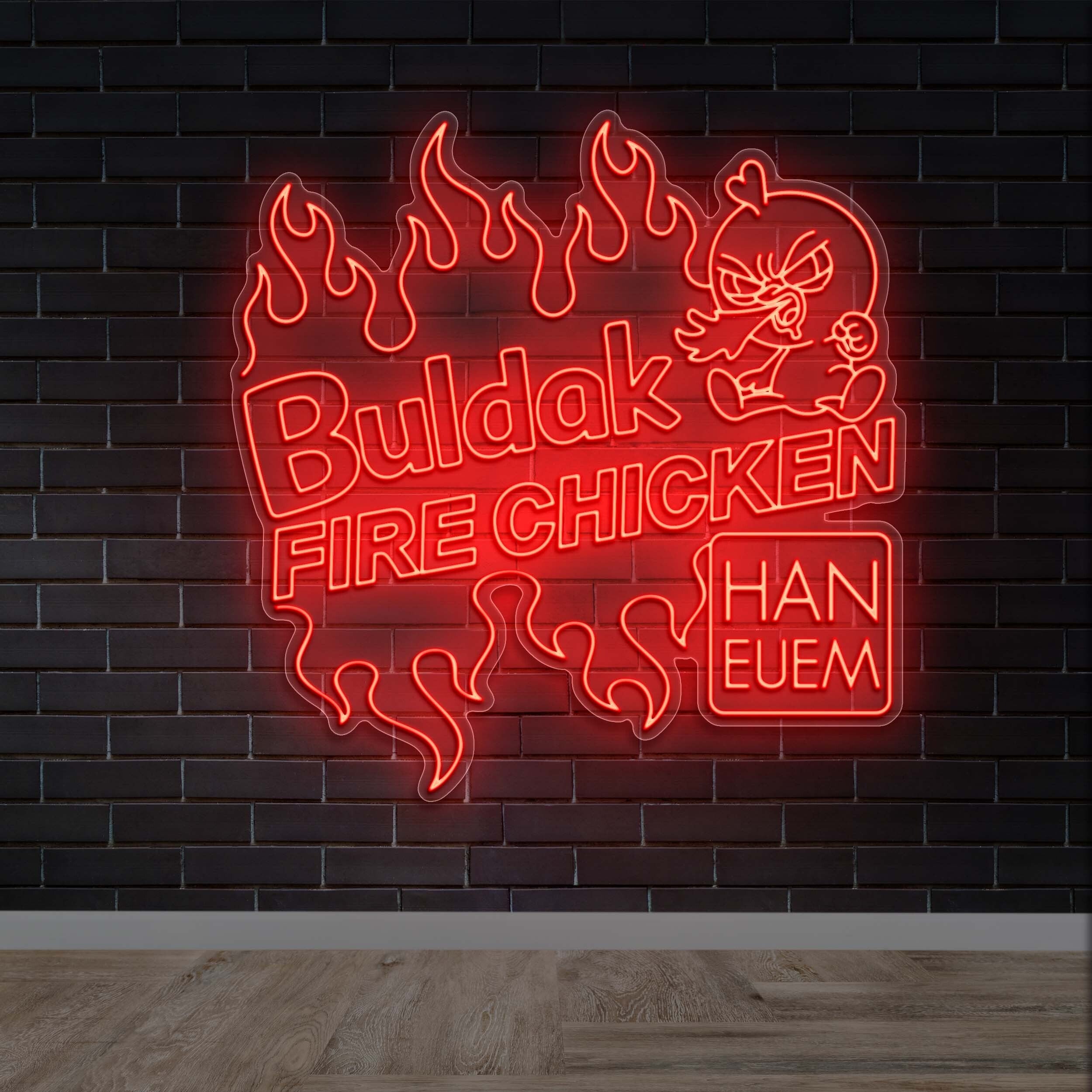 BULDAK FIRE CHICKEN - Premium Neon Artwork