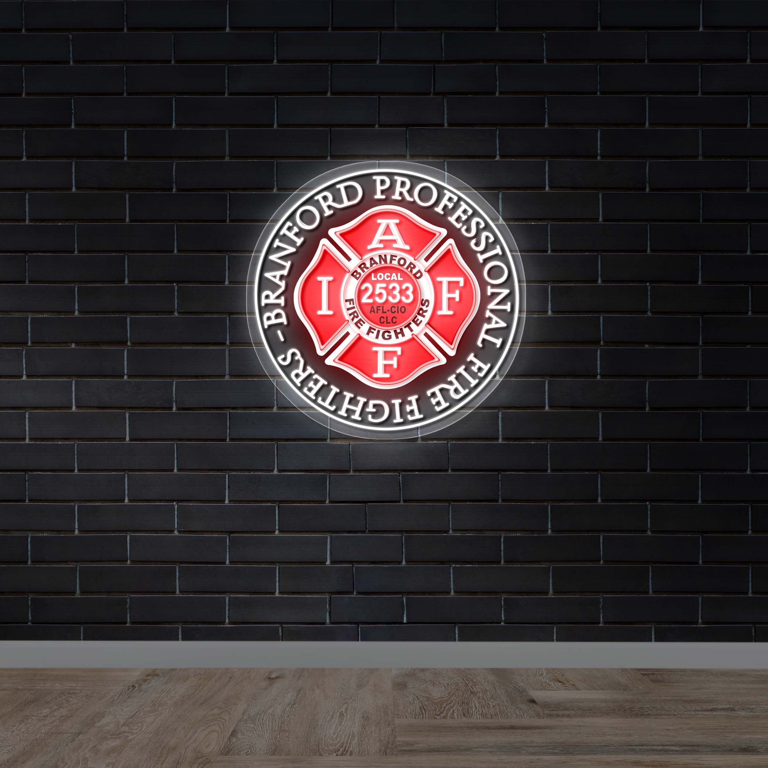BRANFORD PROFESSIONAL FIRE FIGHTERS - Premium Neon Artwork
