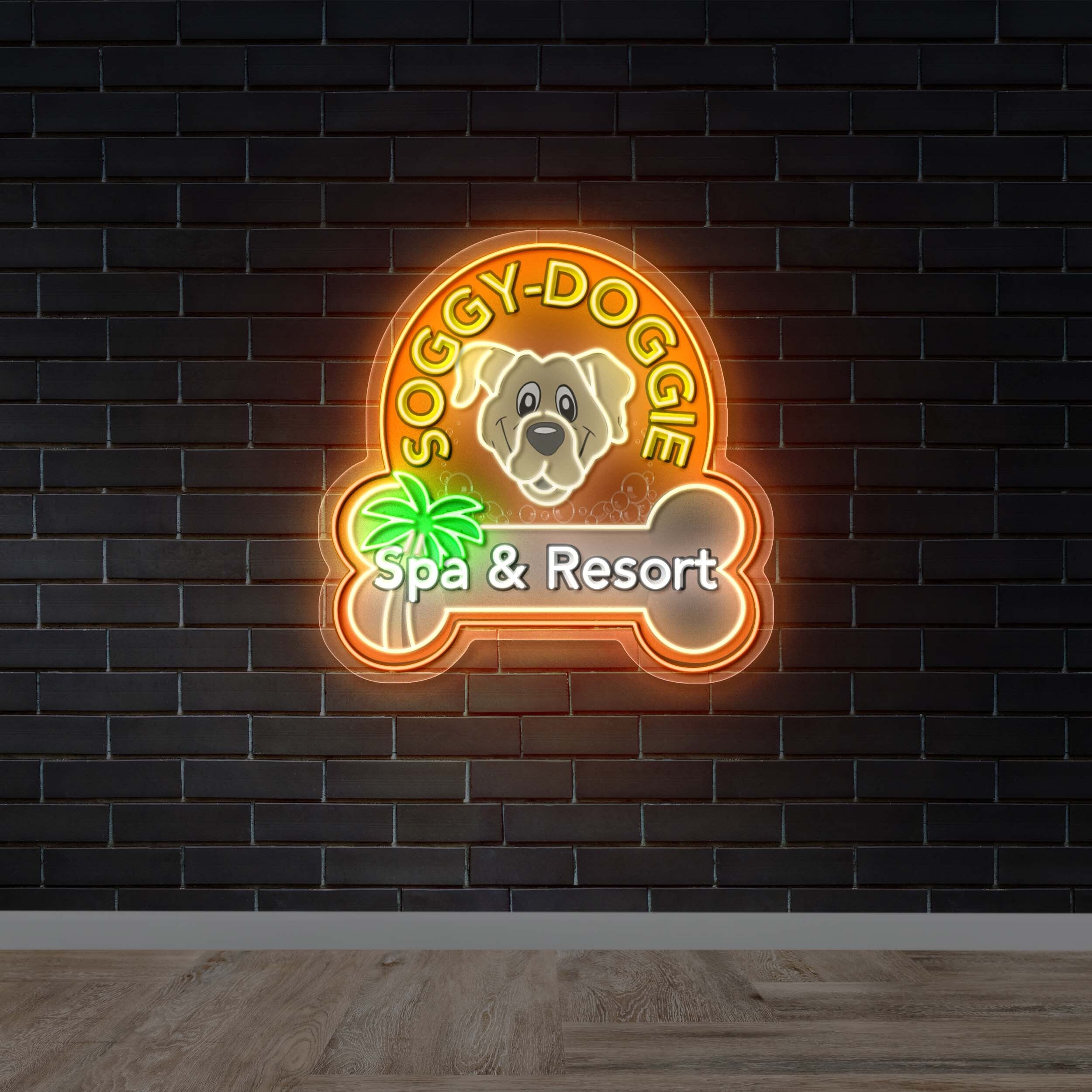 SOGGY-DOGGIE Spa & Resort - Premium Neon Artwork