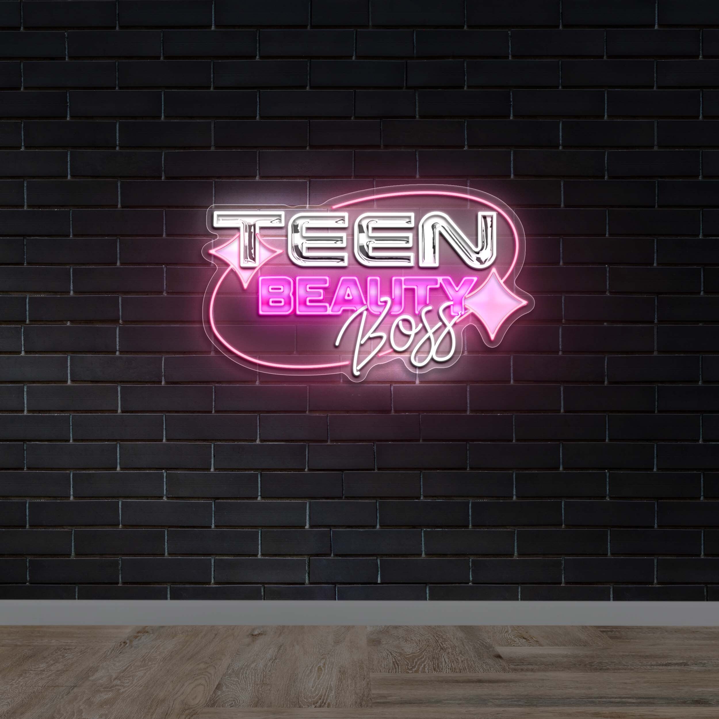 TEEN BEAUTY BOSS - Premium Neon Artwork