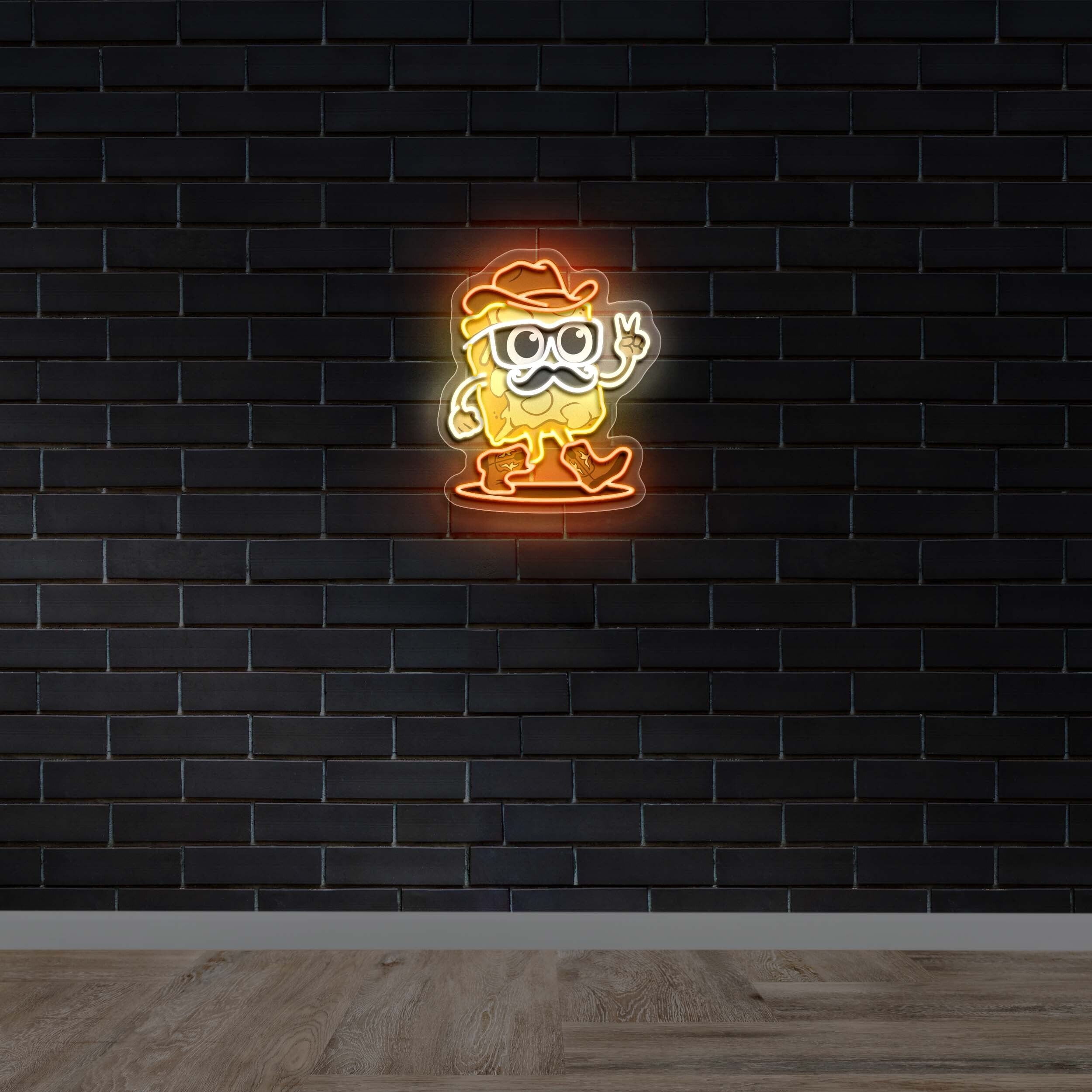 Cowboy Pizza - Premium Neon Artwork