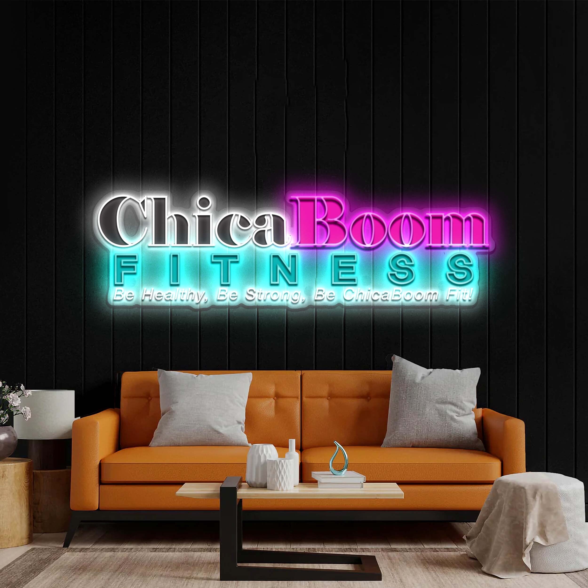 Chica Boom Fitness - Premium Neon Artwork