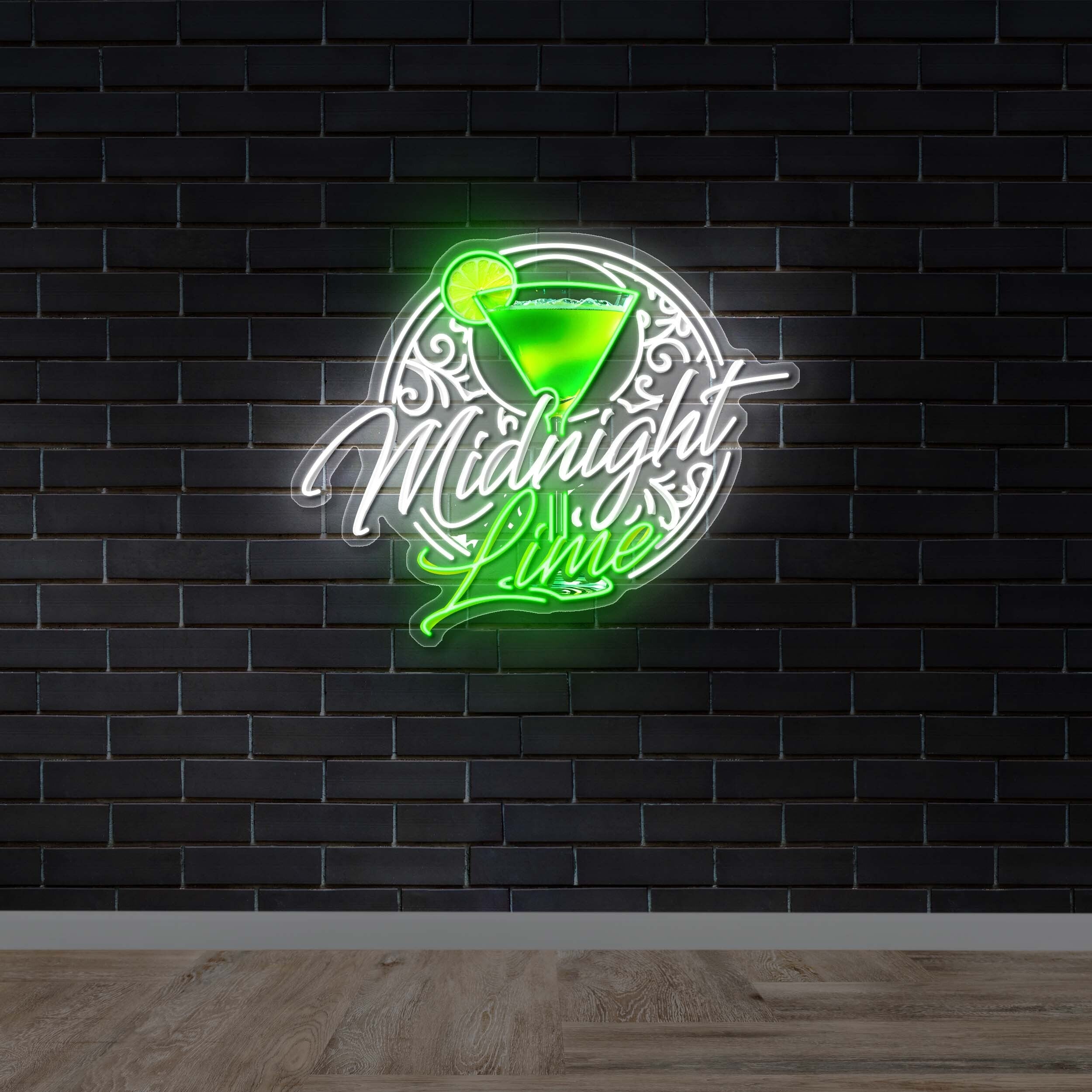 Midnight Lime - Premium Neon Artwork