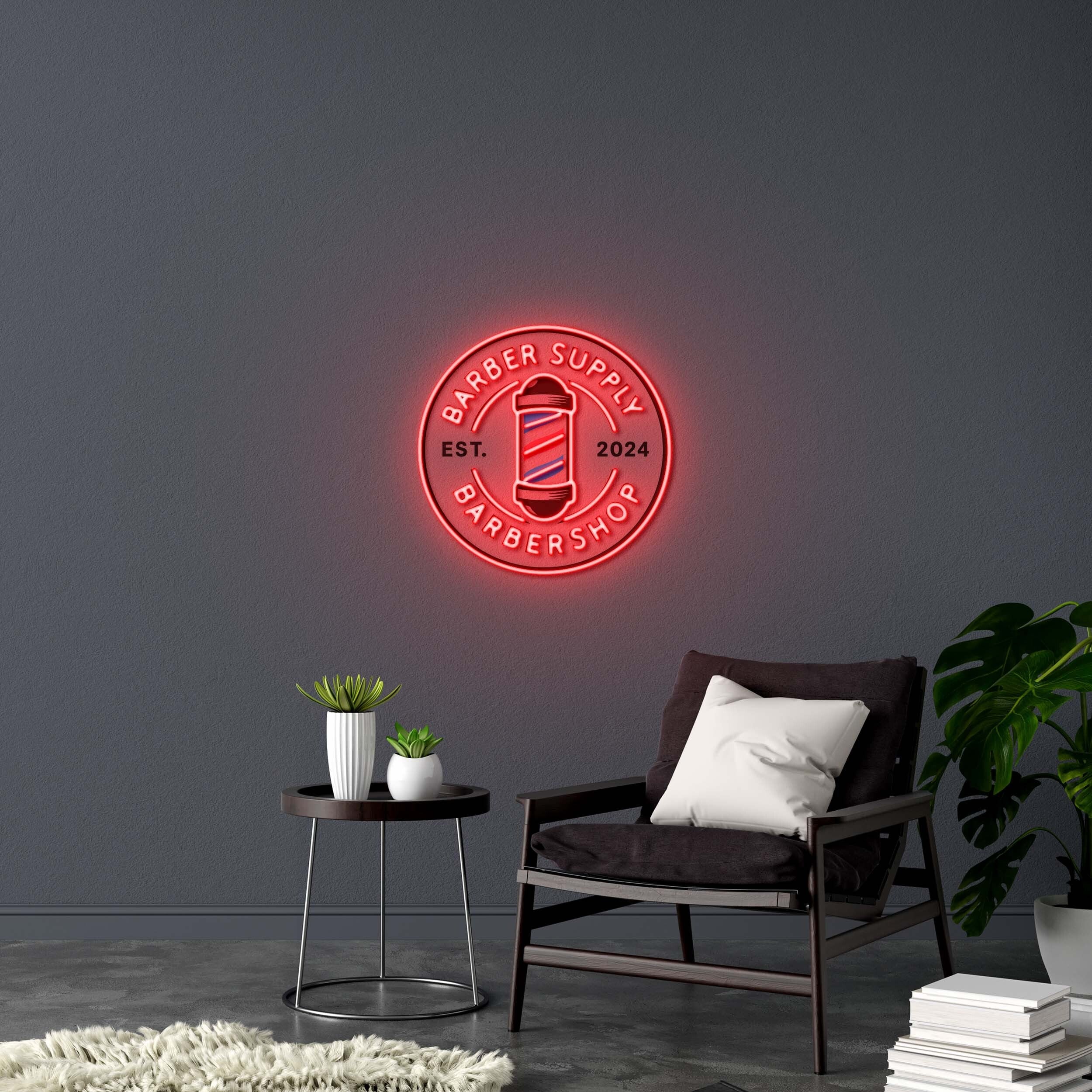 BARBER SUPPLY BARBERSHOP - Premium Neon Artwork