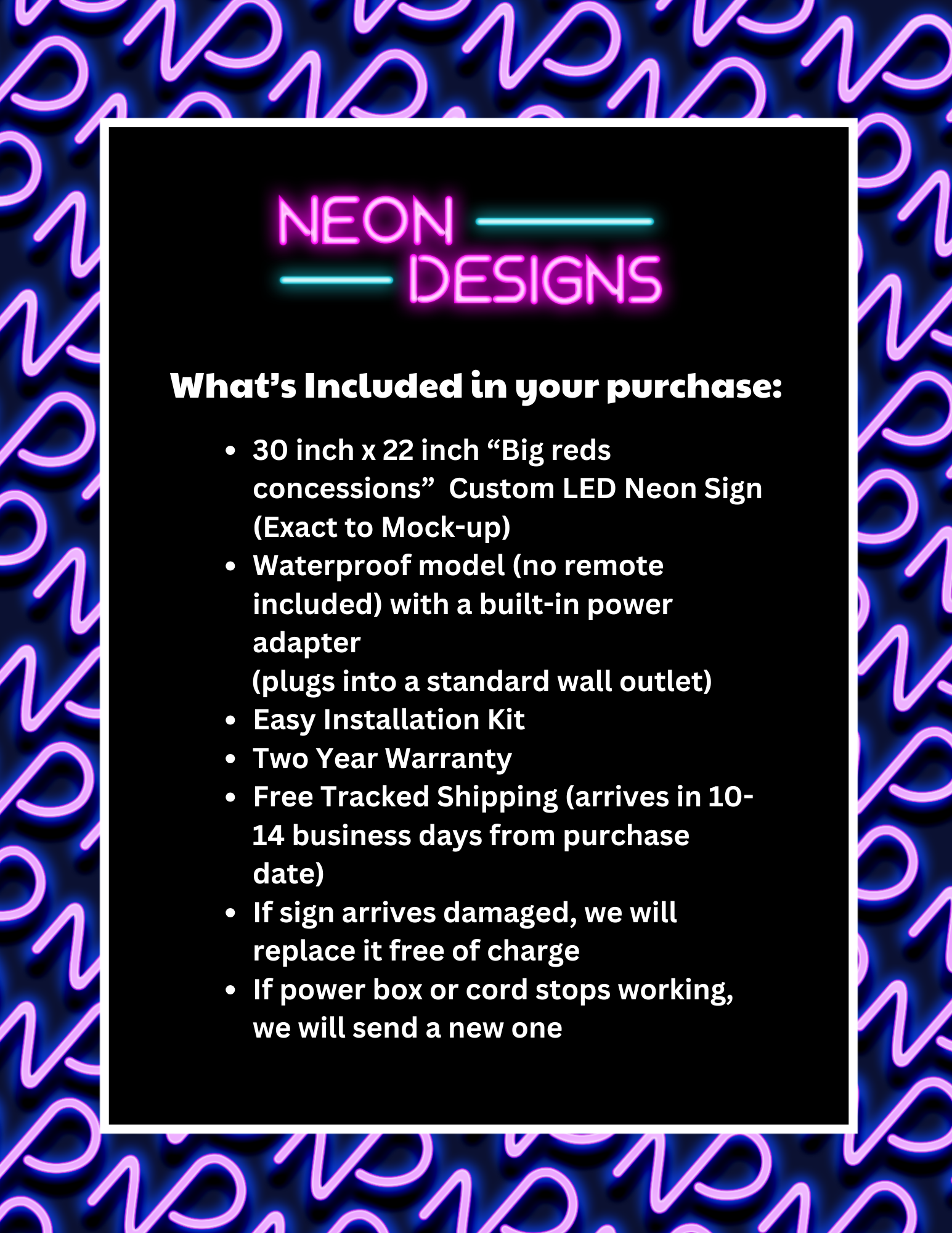 Big reds concessions - Premium Neon Artwork