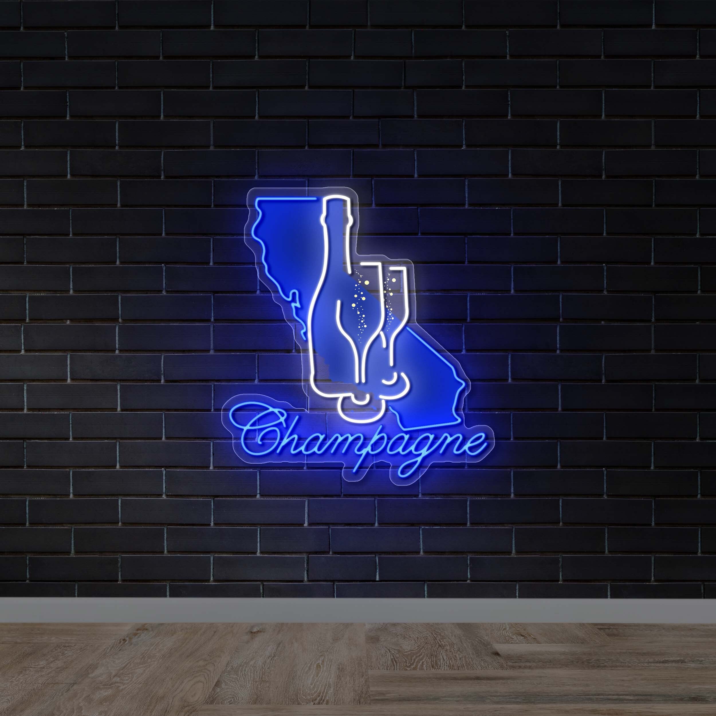 Champagne LA Map - Premium Neon Artwork