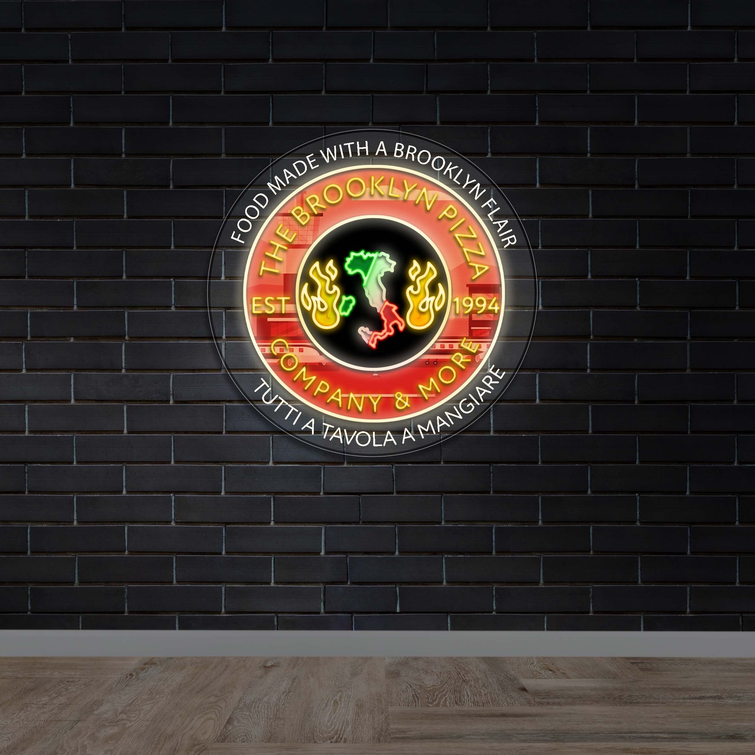 The Brooklyn Pizza Company | Circular – Version 2 - Premium Neon Artwork
