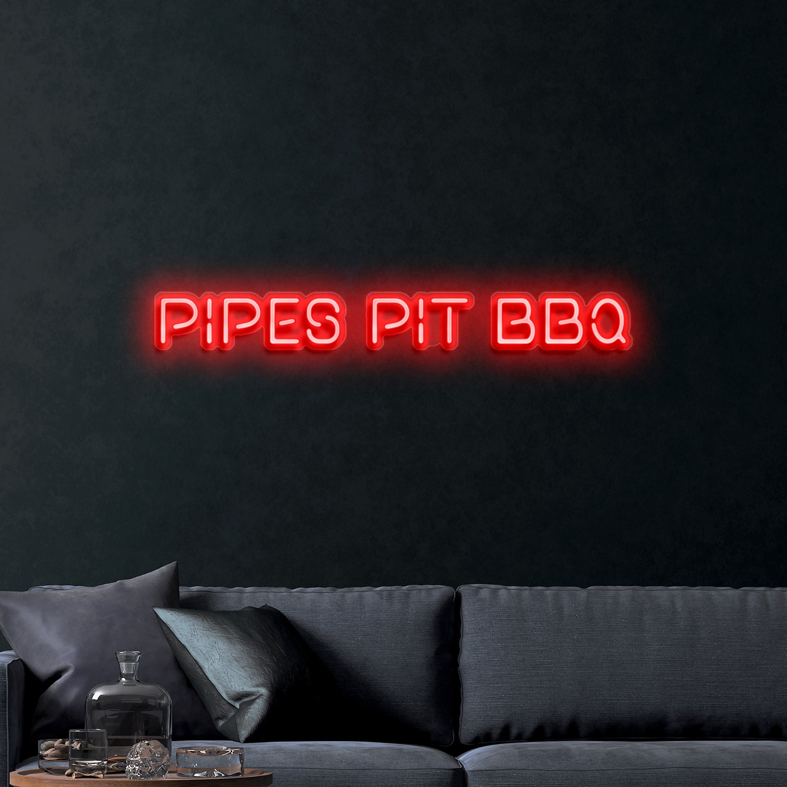 PIPES PITT BBQ – Premium Neon Artwork