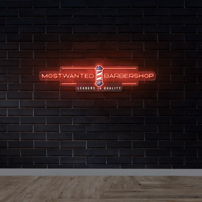 MOST WANTED BARBERSHOP - Premium Neon Artwork