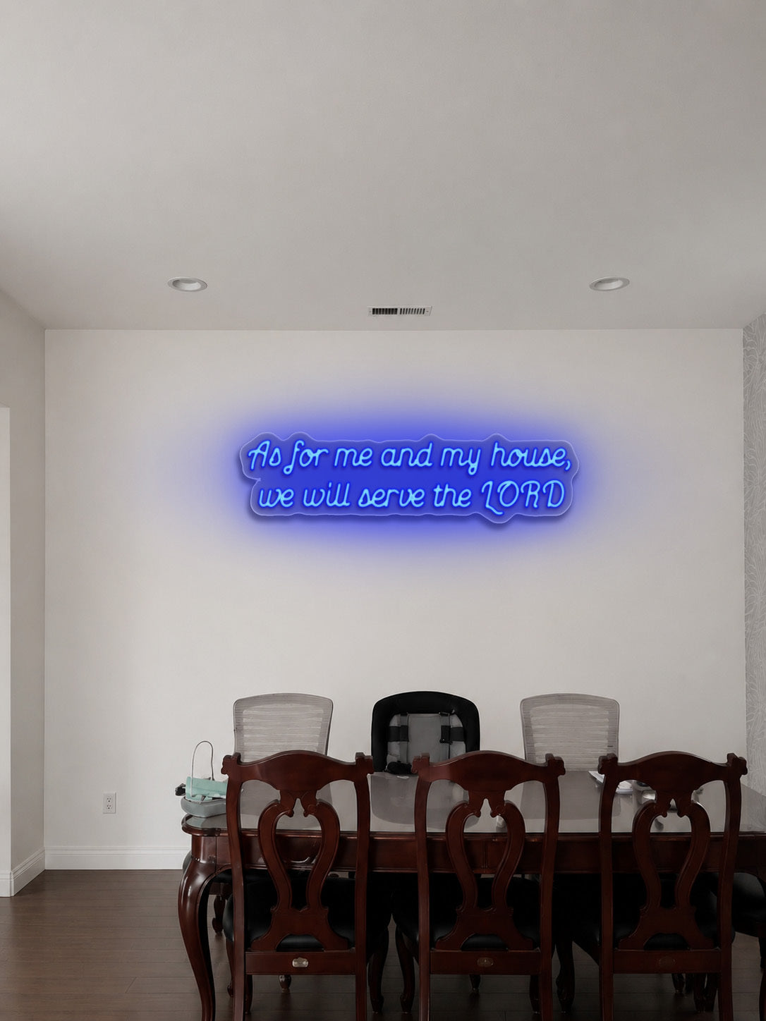 As for Me and My House, We Will Serve the LORD - Premium Neon Artwork