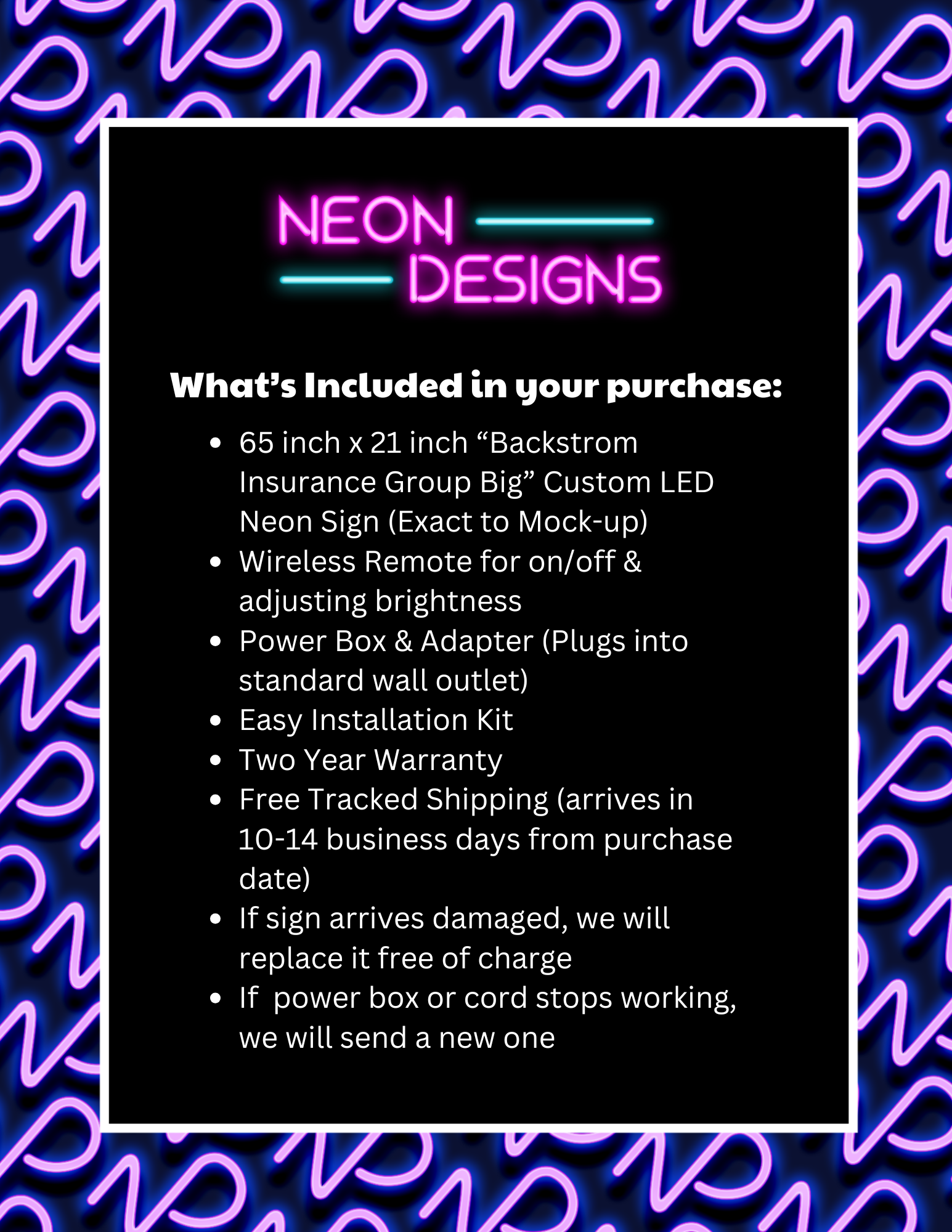 Backstrom Insurance Group Big - Premium Neon Artwork