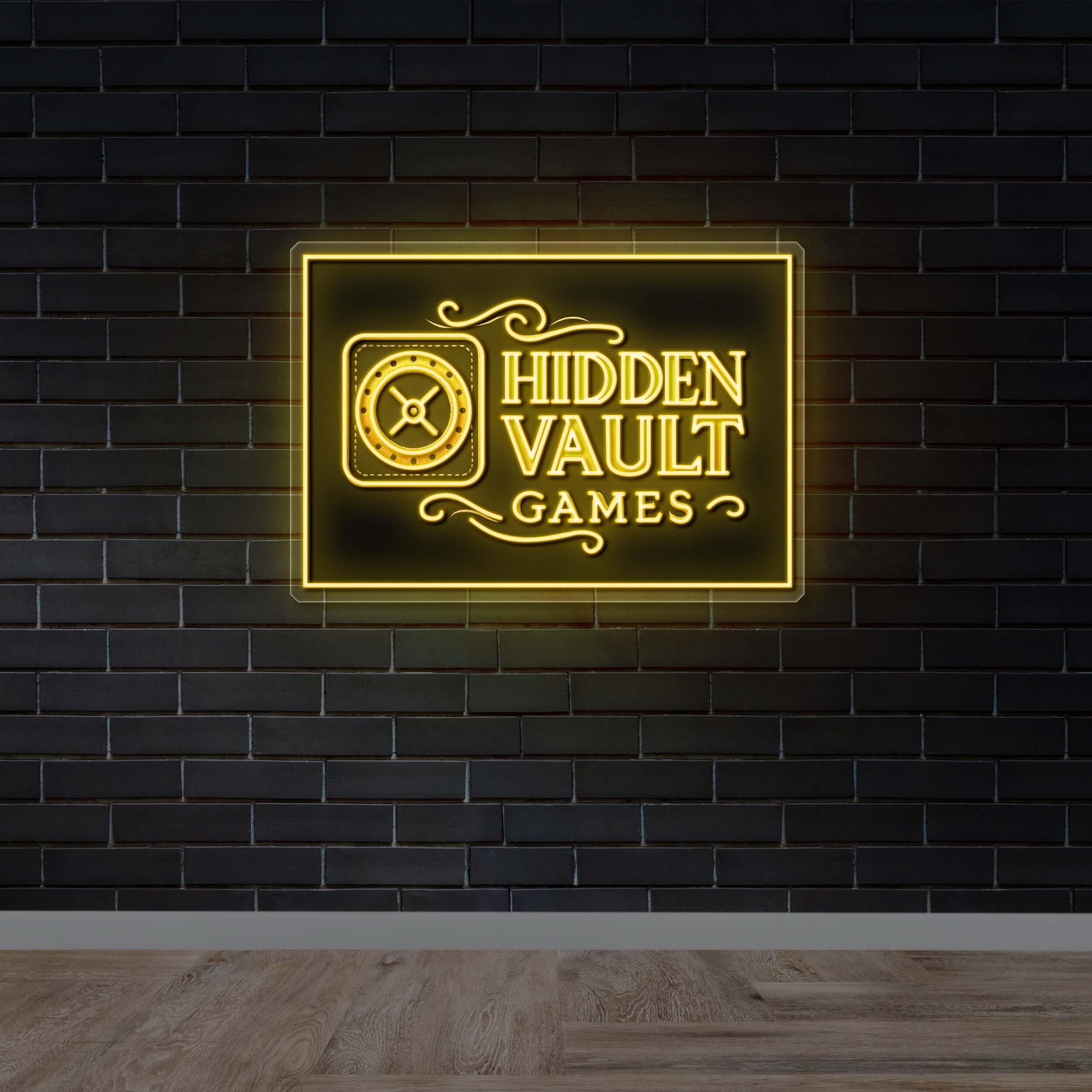 HIDDEN VAULT GAMES - Premium Neon Artwork