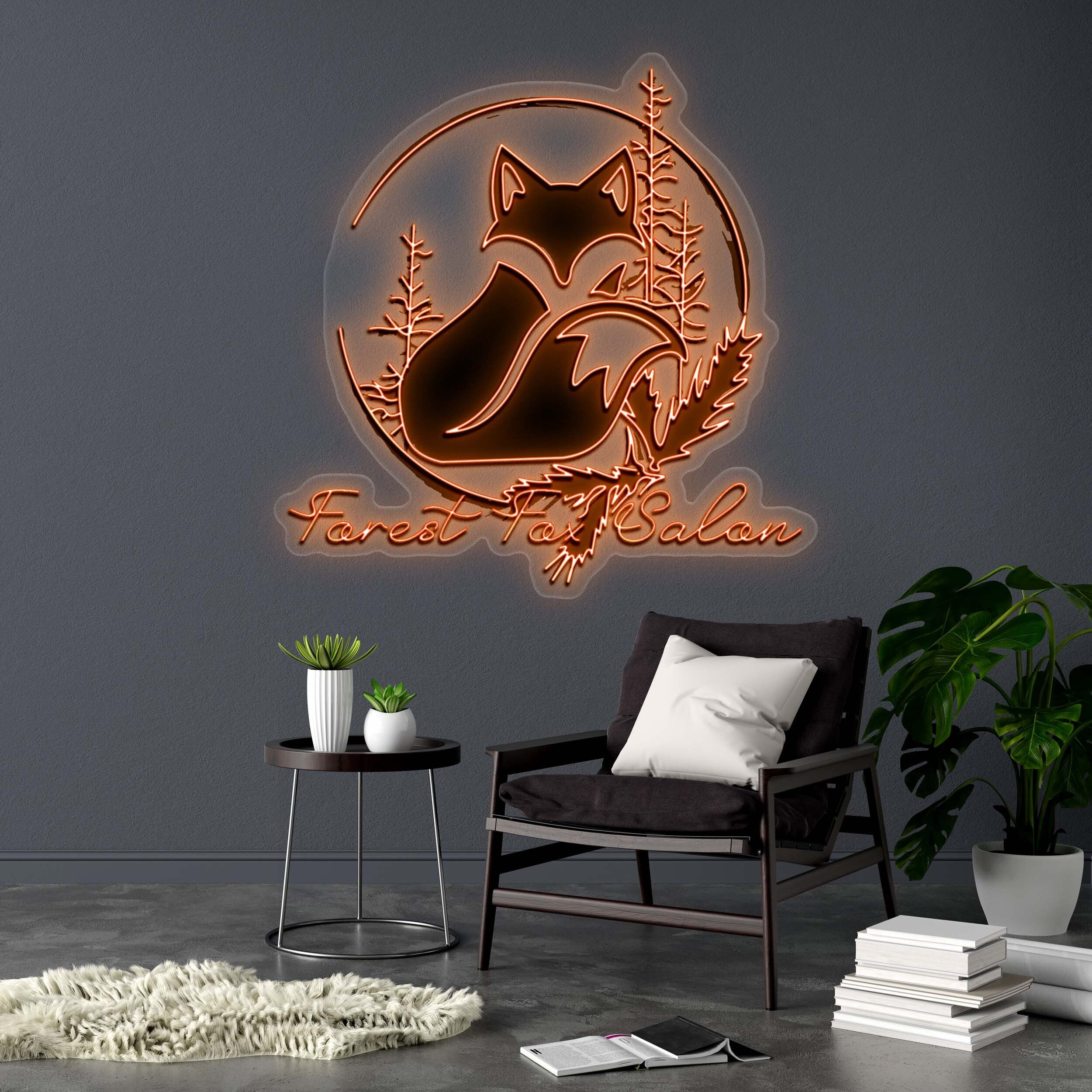 Forest Fox Salon - Premium Neon Artwork