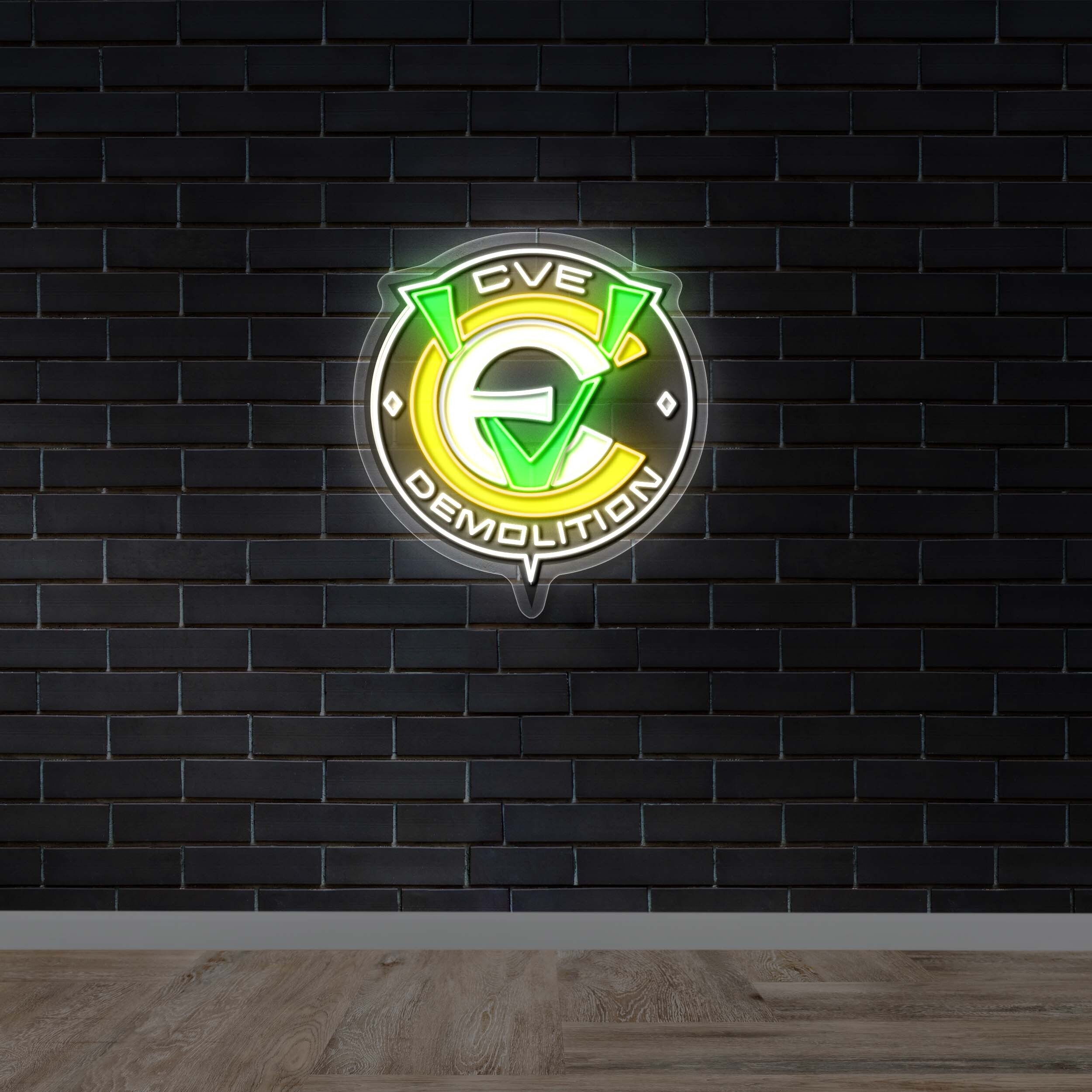 CVE Demolition Logo - Premium Neon Artwork