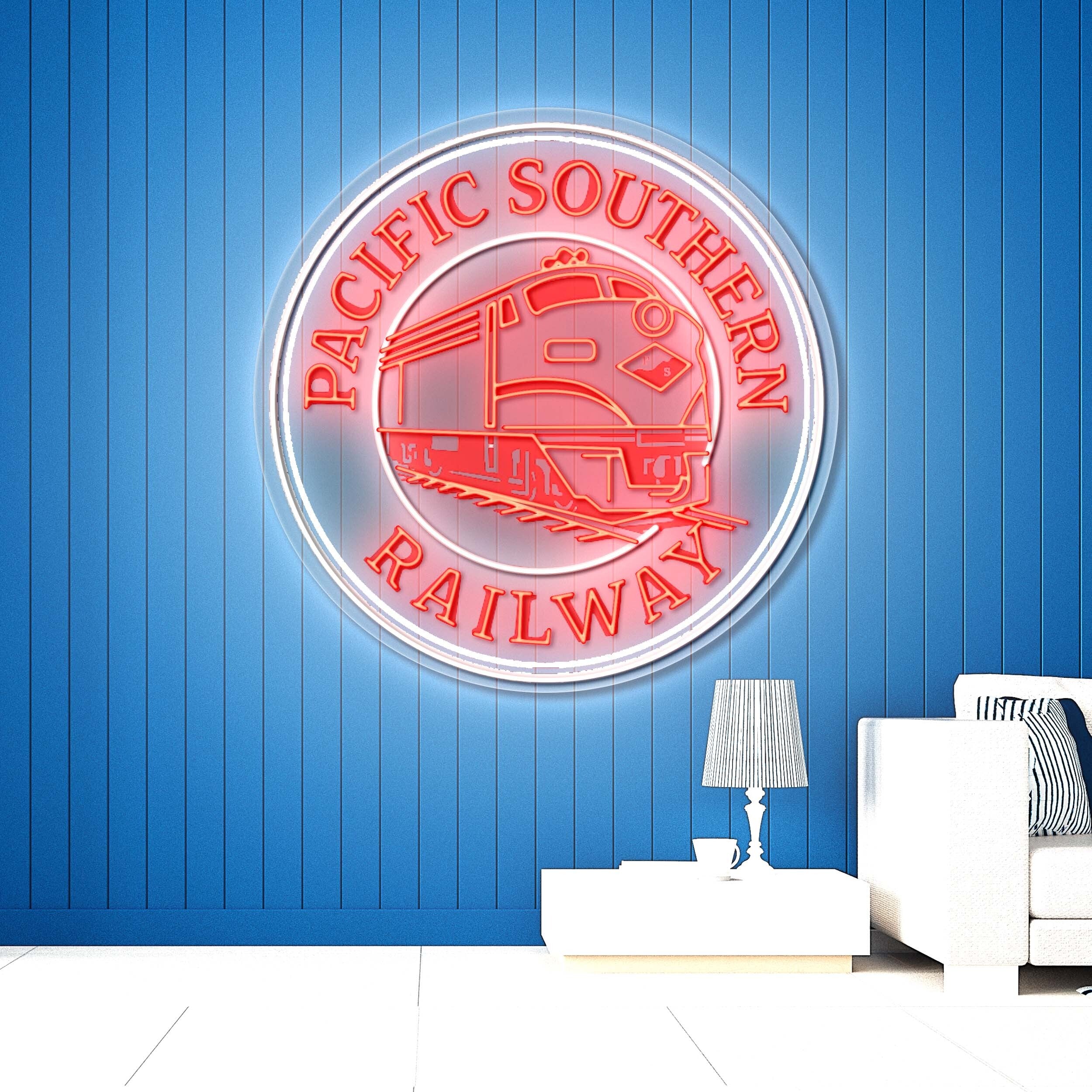 Pacific Southern Railway - Premium Neon Artwork