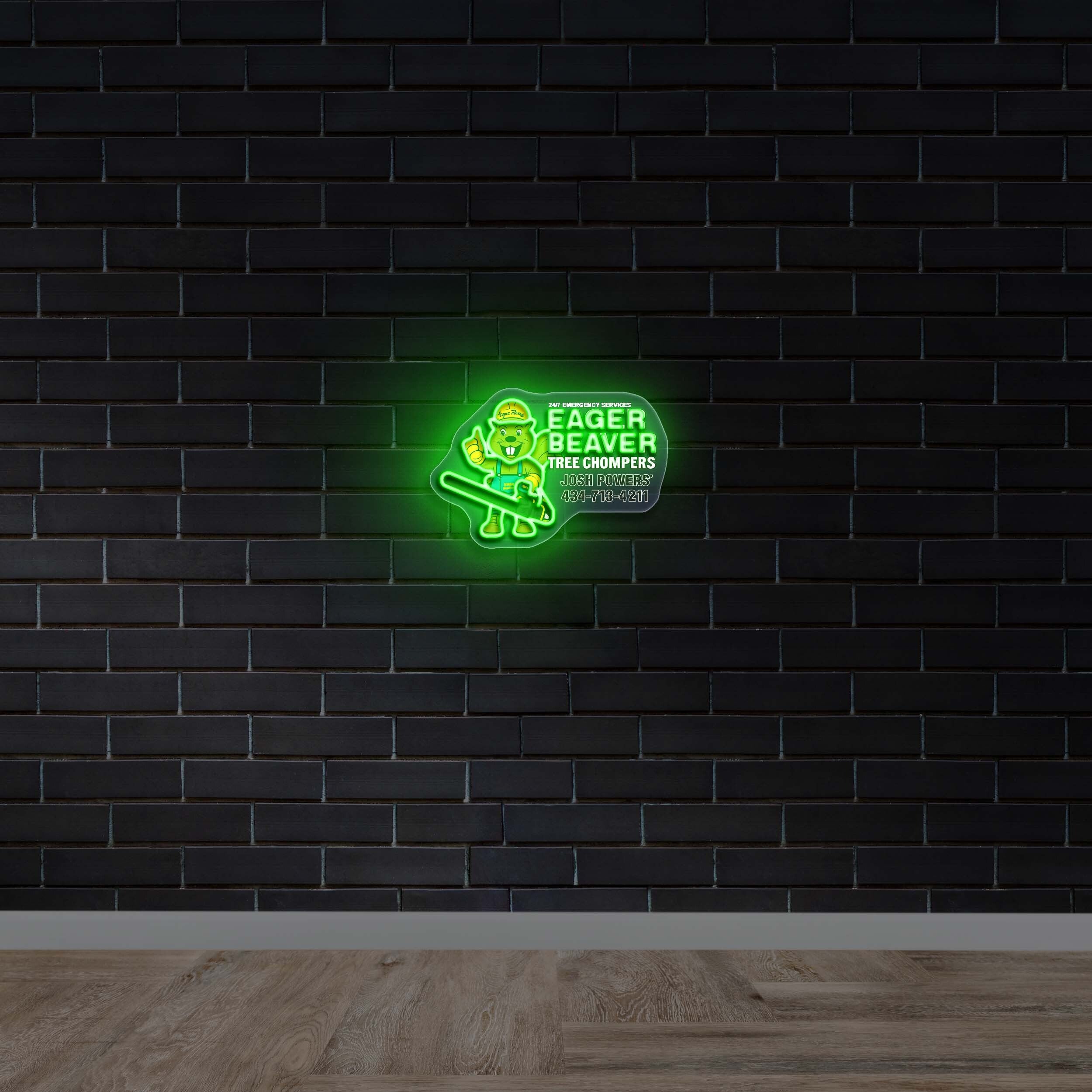 Eager Beaver Tree Chompers - Premium Neon Artwork