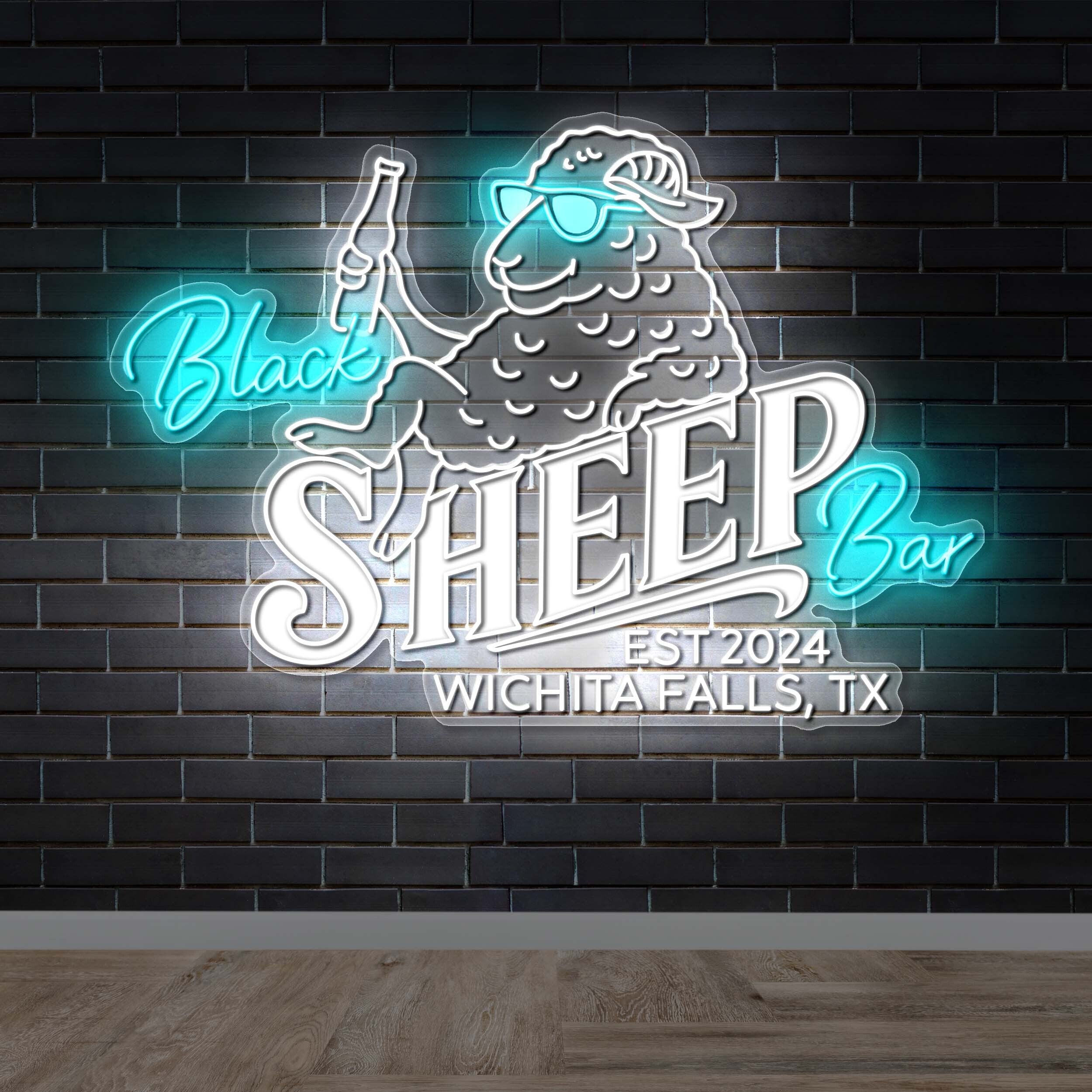 BLACK SHEEP BAR - Premium Neon Artwork