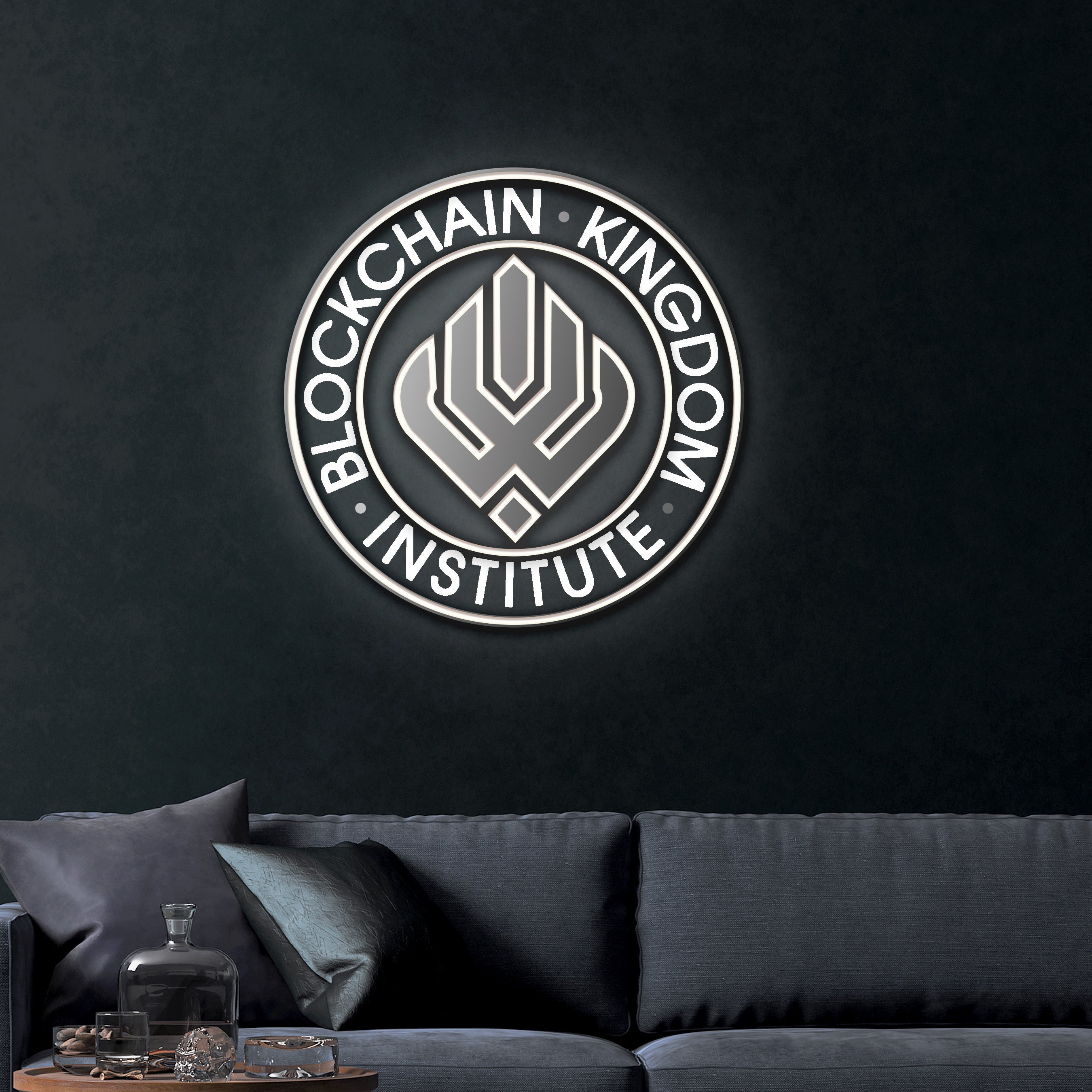 Blockchain Kingdom Institute – Premium Neon Artwork