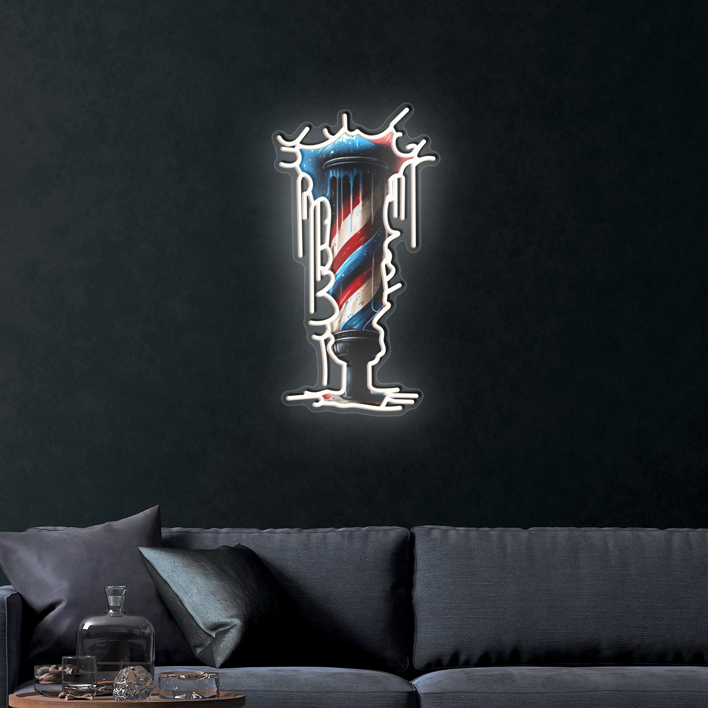 Metro Tech Barber Shop (barber pole) – Premium Neon Artwork