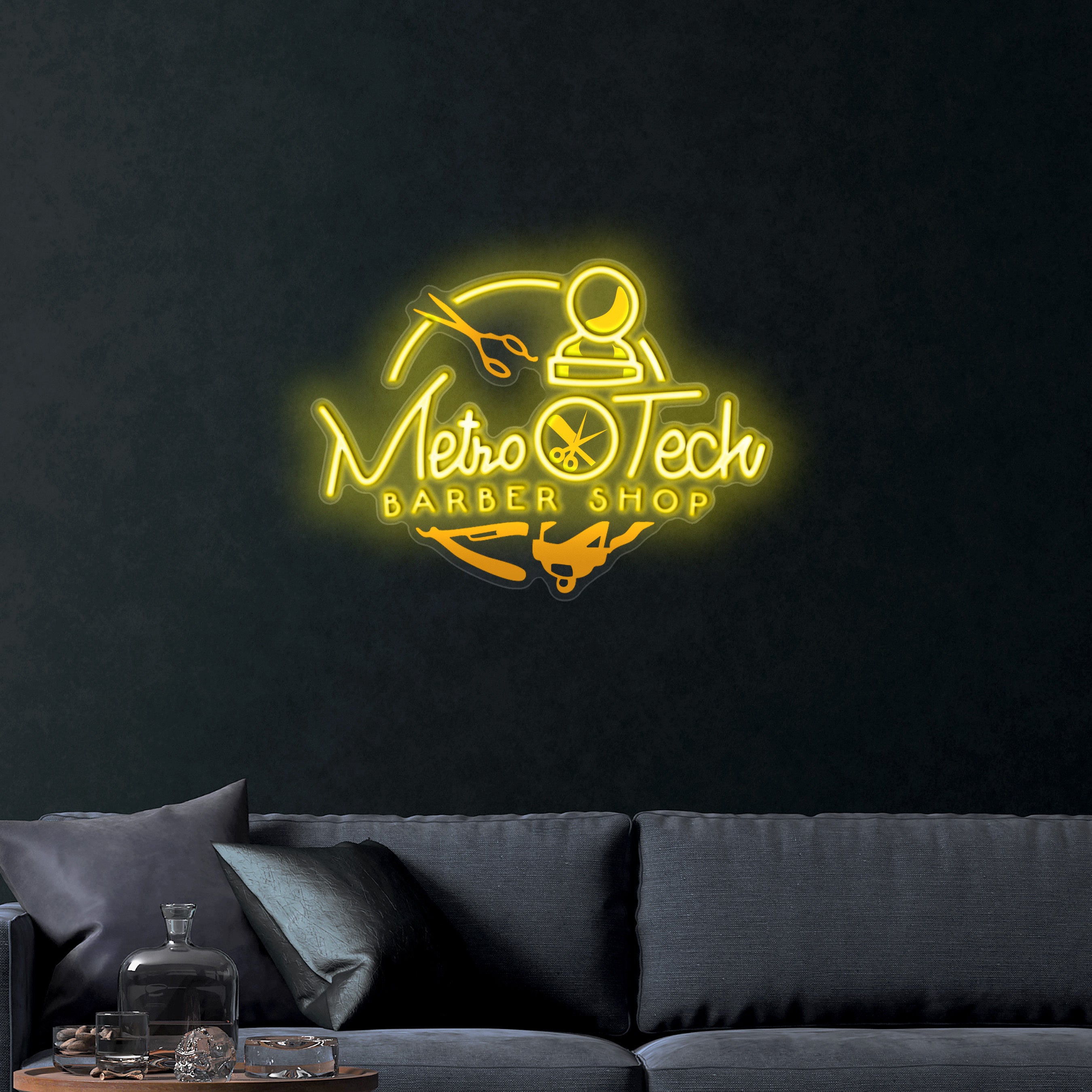 Metro Tech Barber Shop (text) – Premium Neon Artwork
