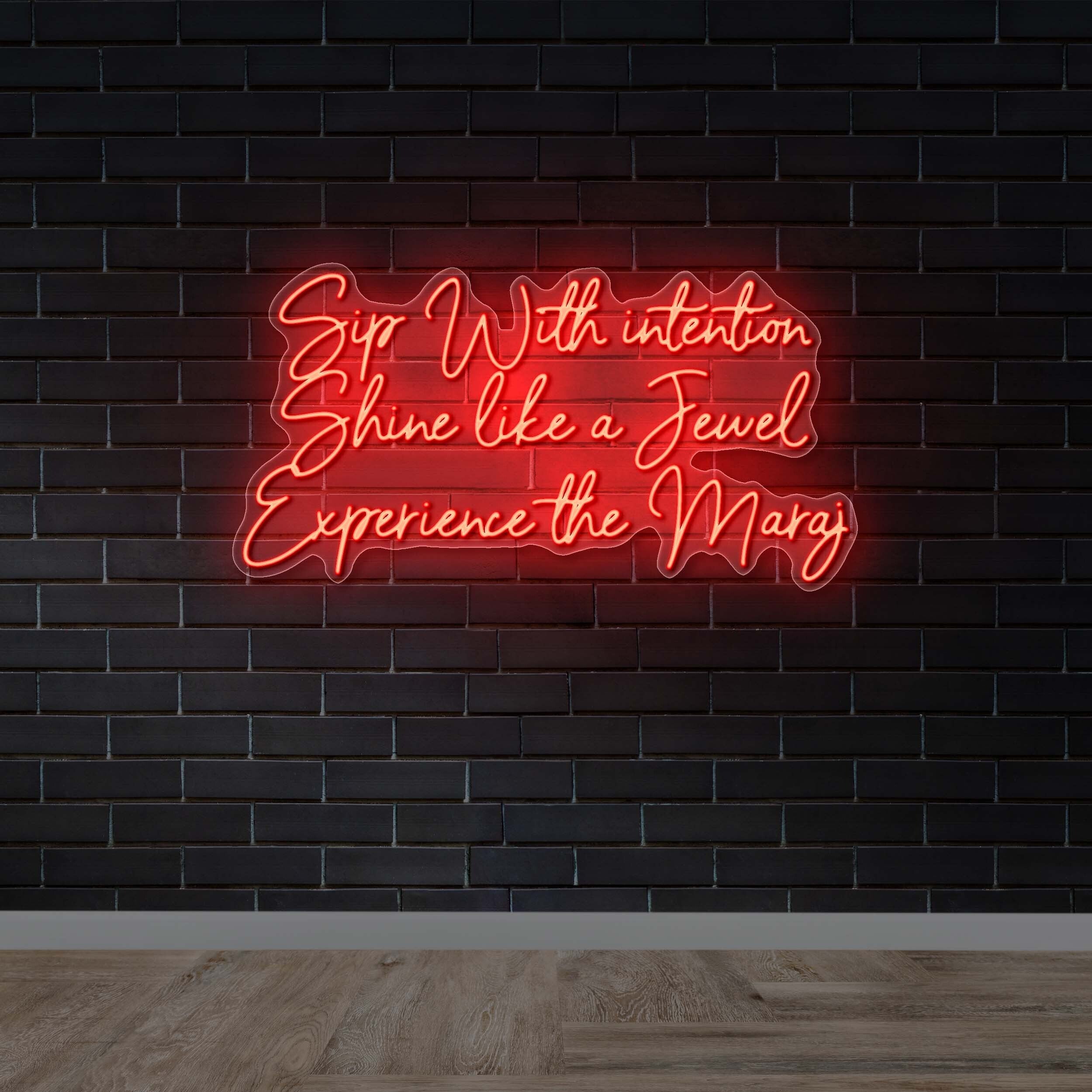 Sip With Intention - Premium Neon Artwork