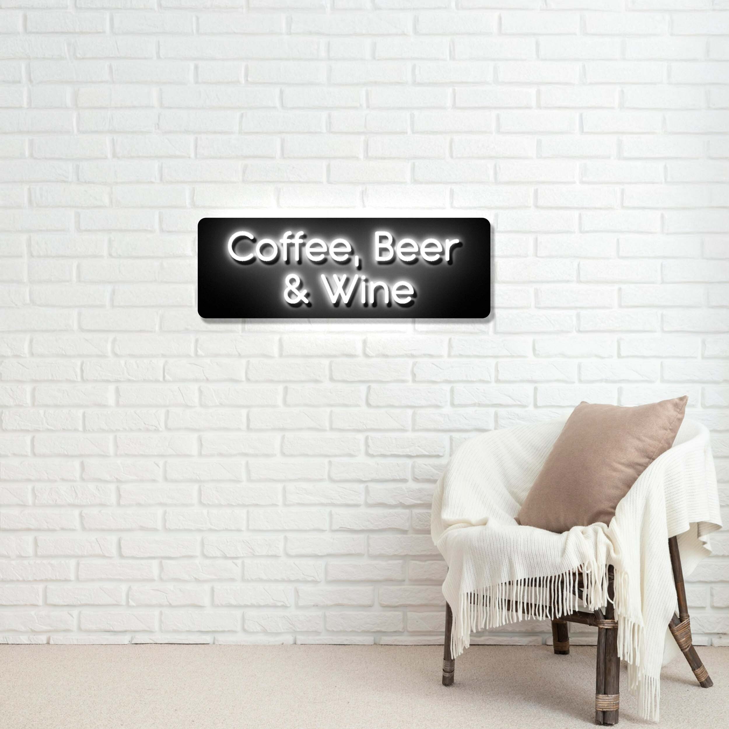Coffee, Beer & Wine - Premium Neon Artwork