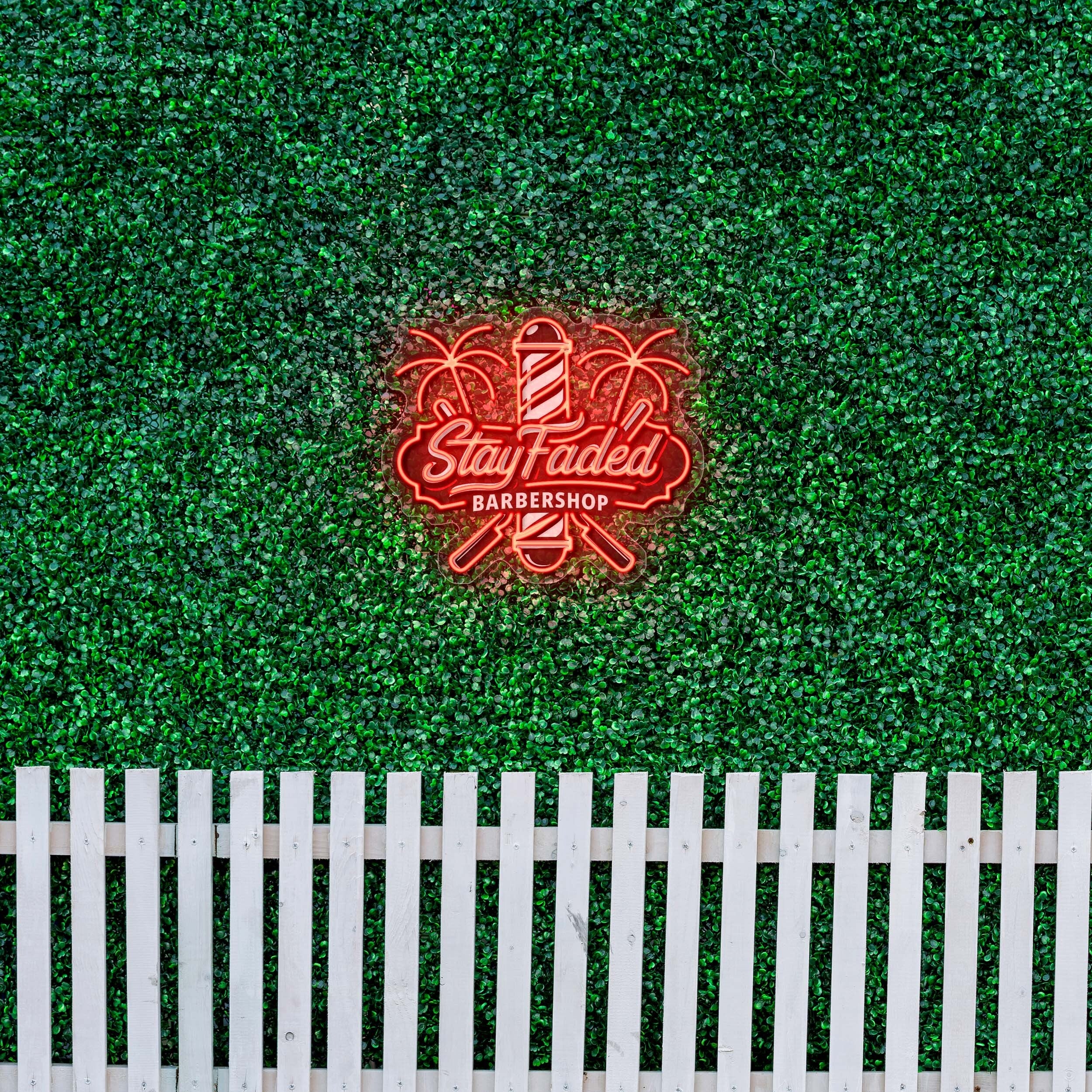 Stay Faded Barbershop - Premium Neon Artwork