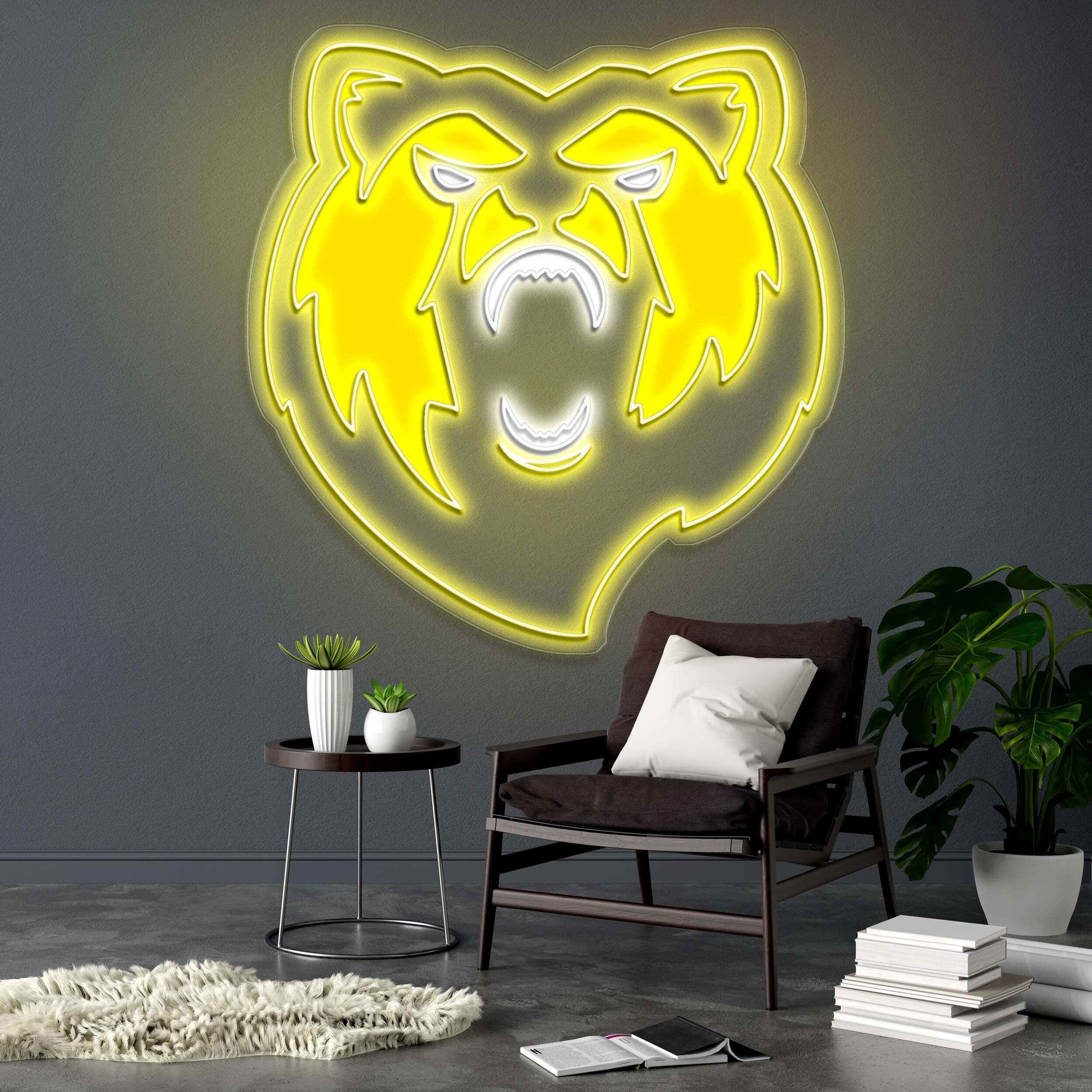 Fierce Glowing Bear - Premium Neon Artwork