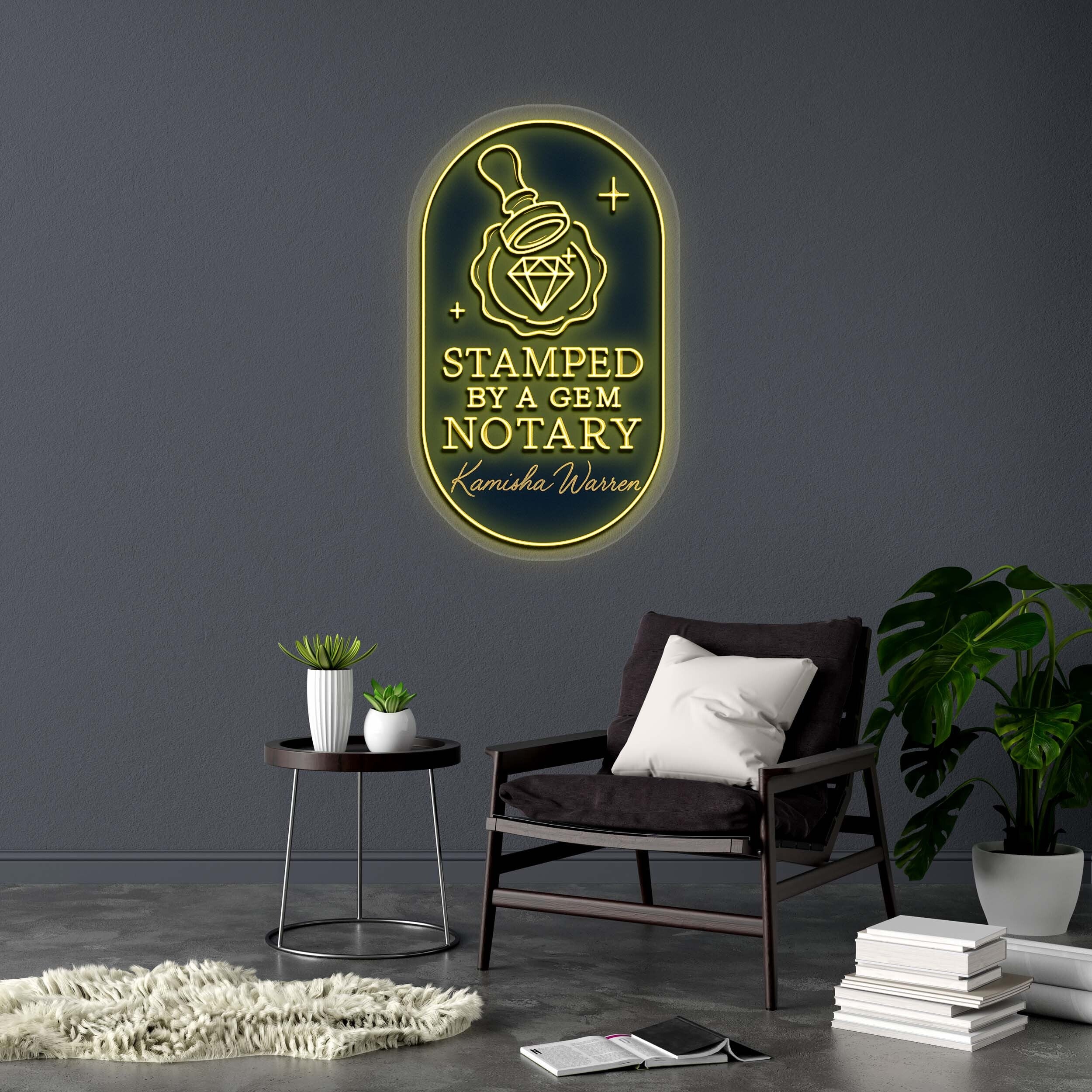 STAMPED BY A GEM NOTARY - Premium Neon Artwork
