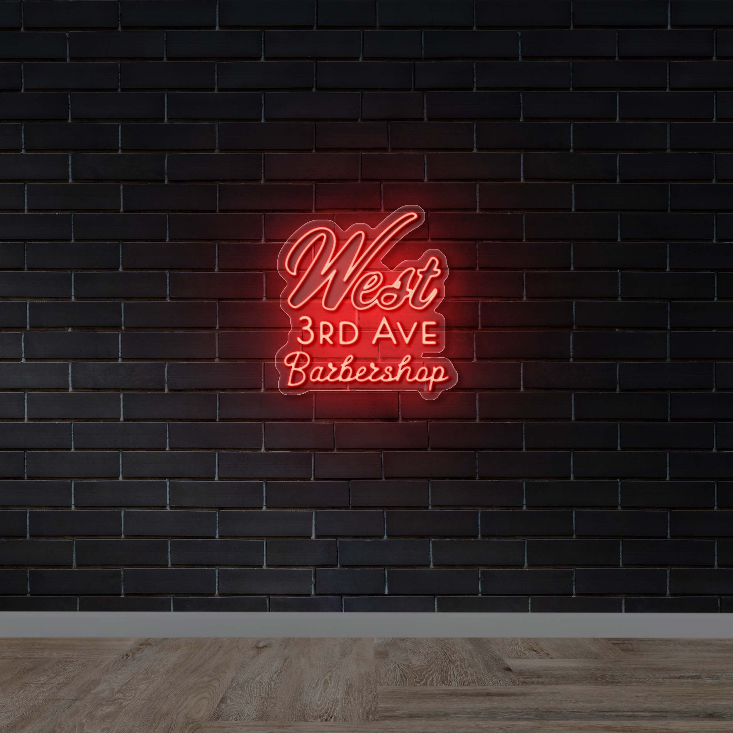 West 3rd Ave Barbershop - Premium Neon Artwork