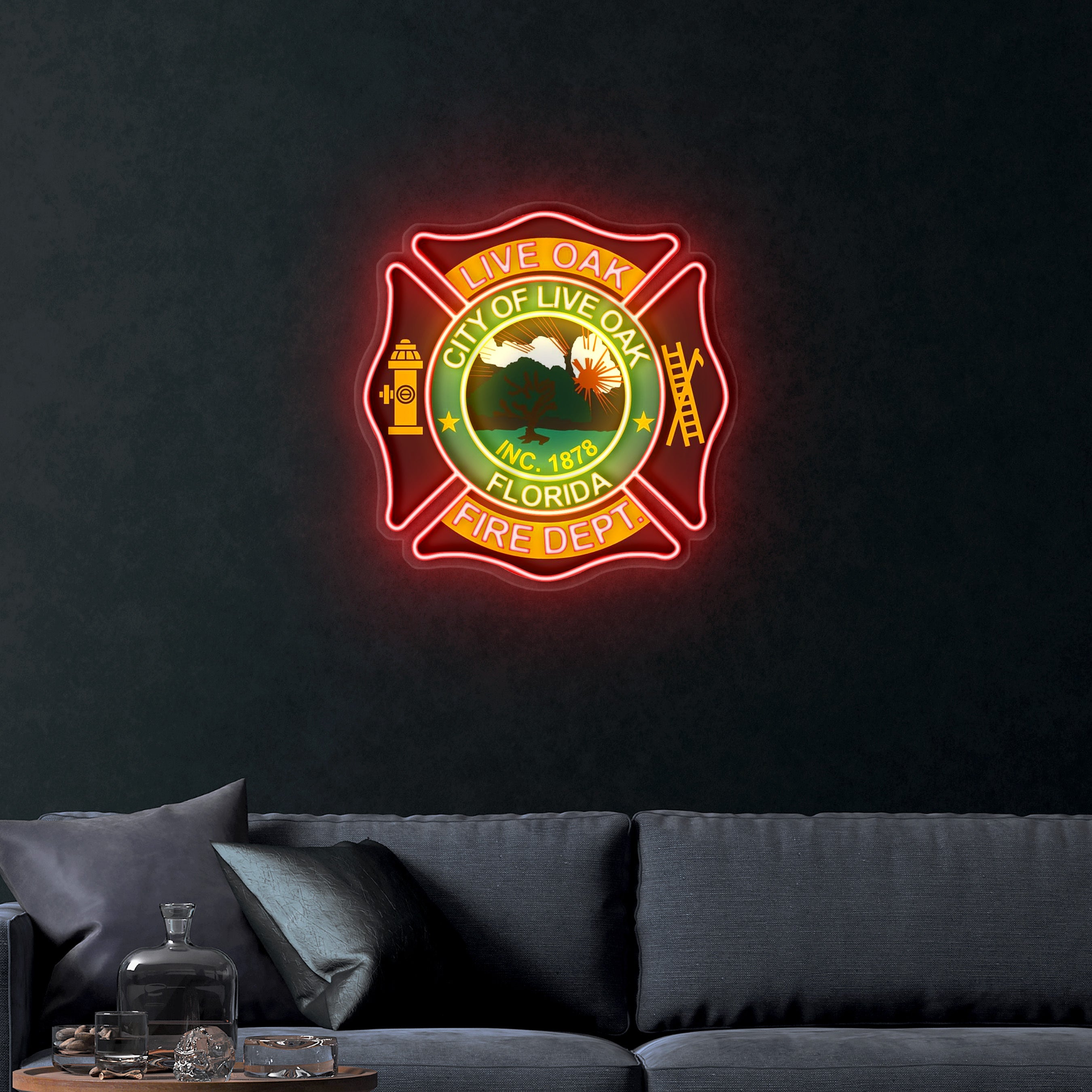 Live Oak Fire Department – Premium Neon Artwork
