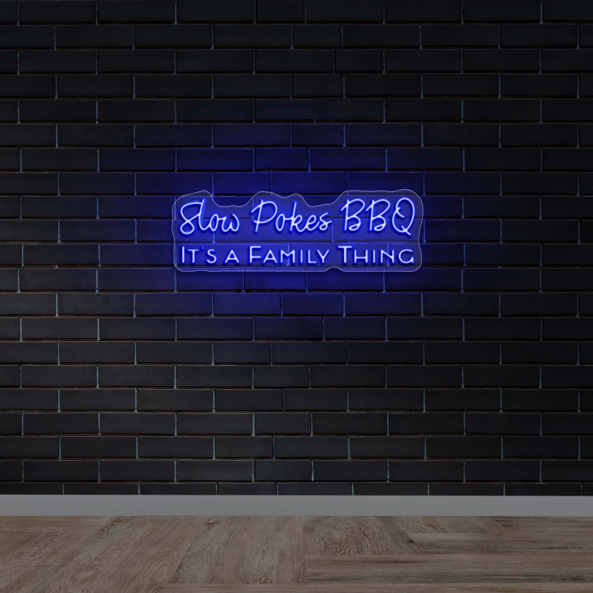 Slow Pokes BBQ IT'S A FAMILY THING - Premium Neon Artwork