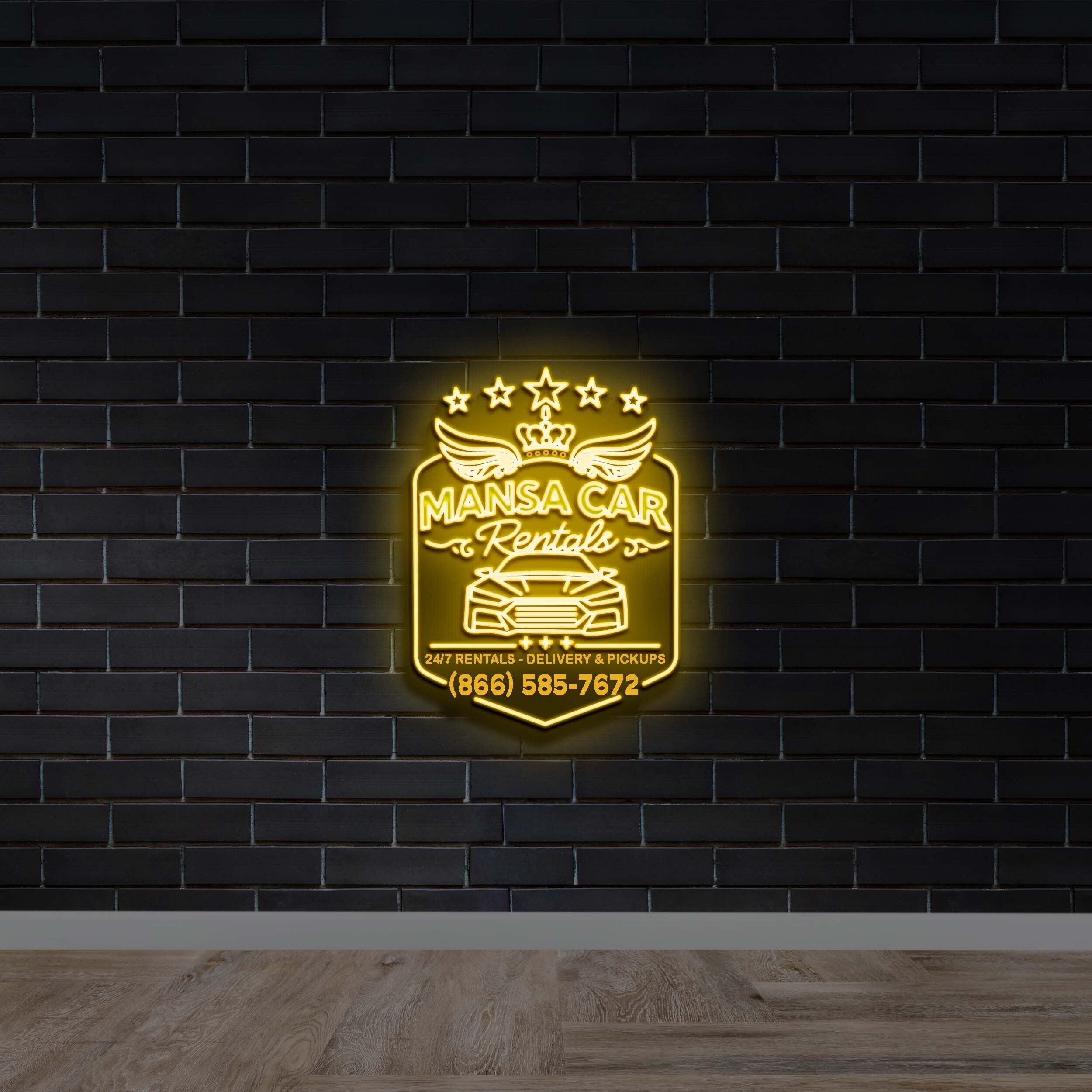 MANSA CAR RENTALS - Premium Neon Artwork