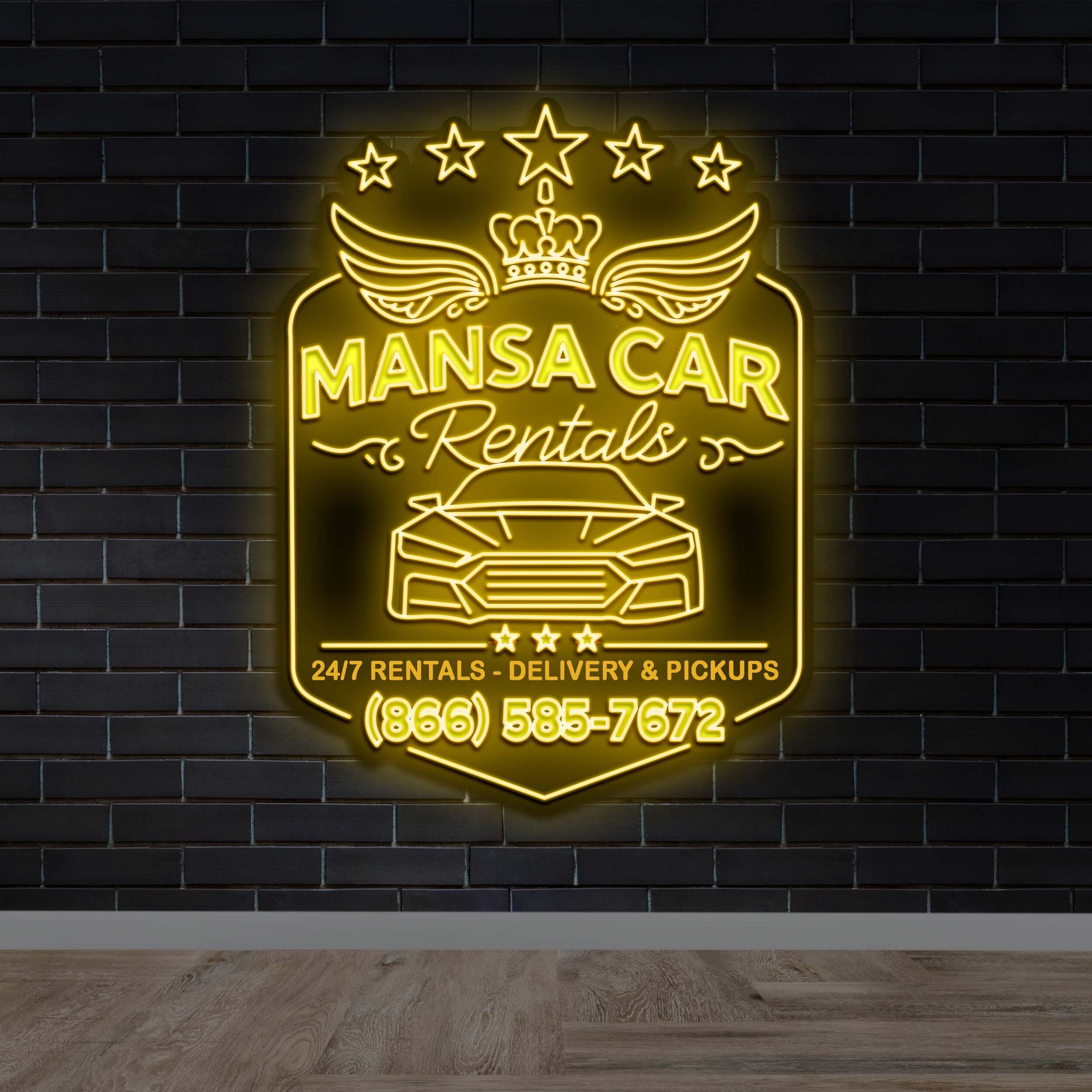 MANSA CAR RENTALS - Premium Neon Artwork