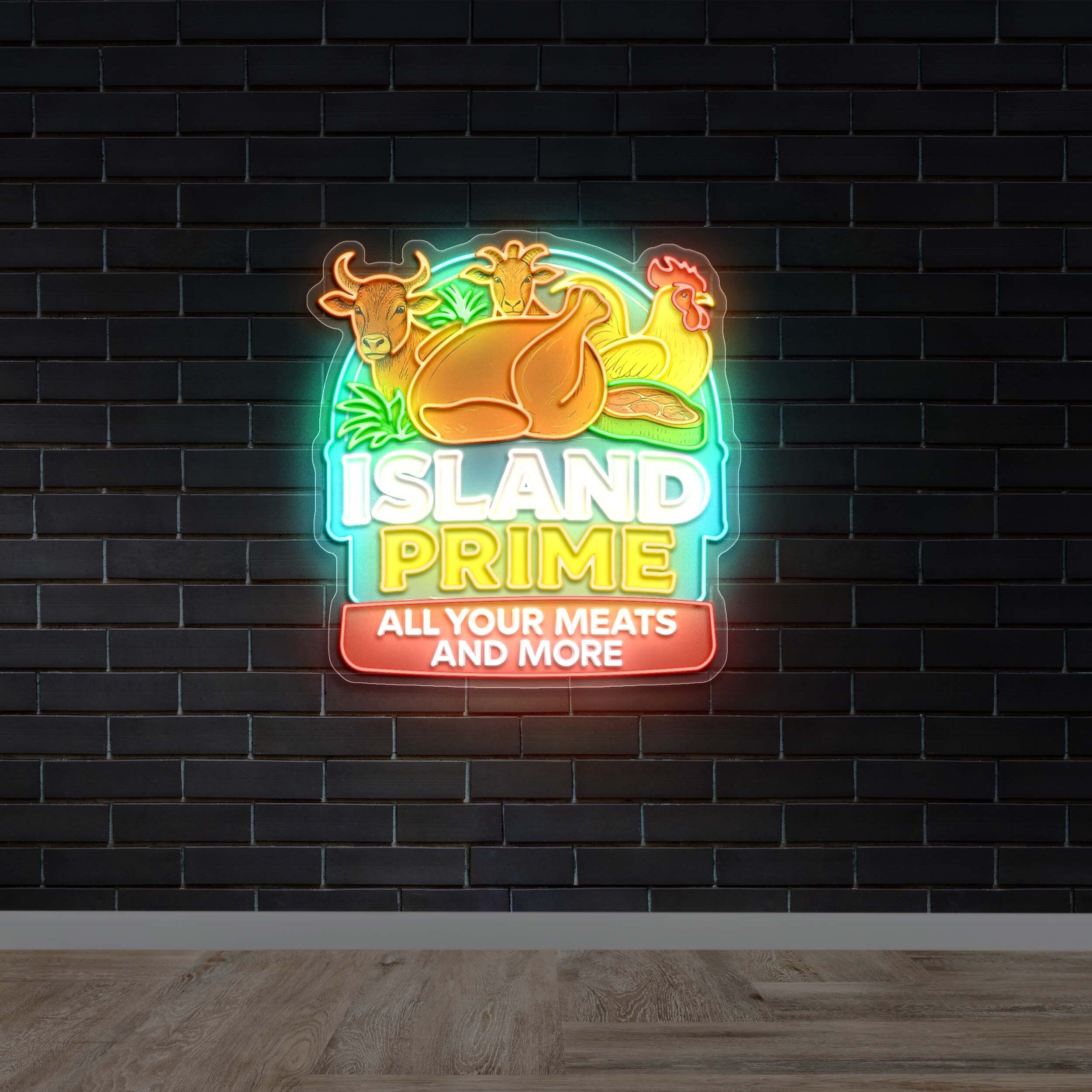 Island Prime Meats Logo - Premium Neon Artwork