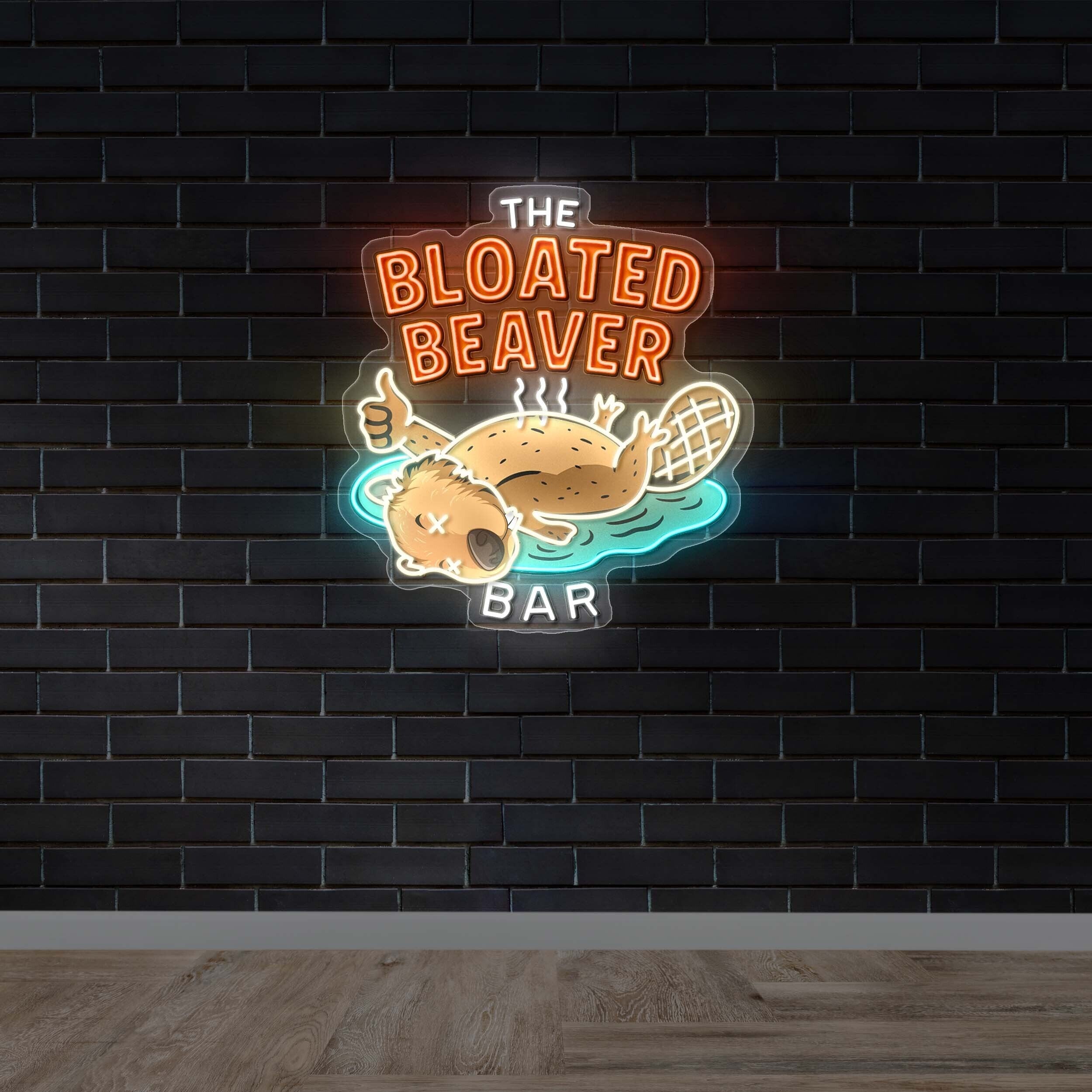 THE BLOATED BEAVER BAR - Premium Neon Artwork