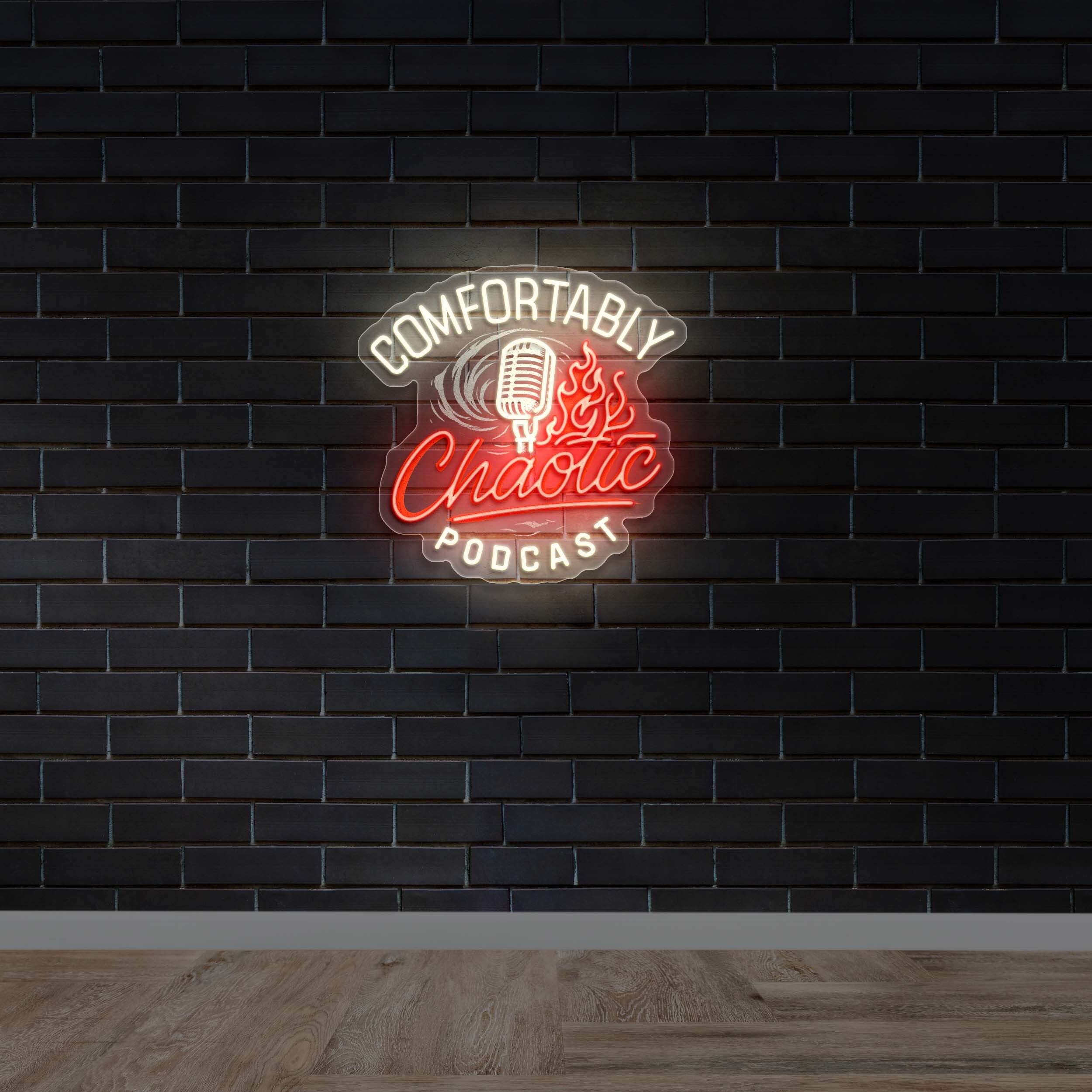 Comfortably Chaotic Podcast - Premium Neon Artwork