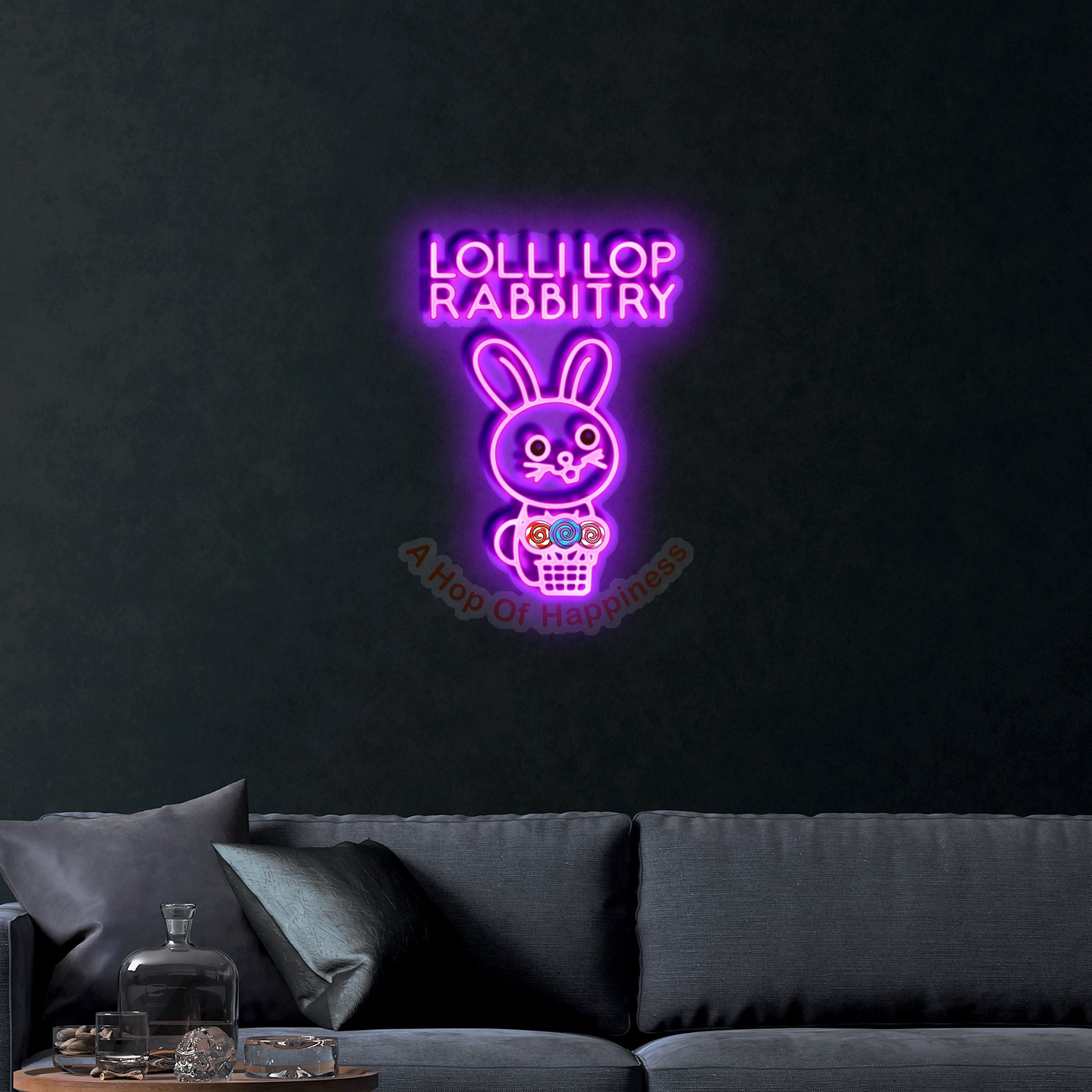 Lolli Lop Rabbitry (Rectangular) – Premium Neon Artwork