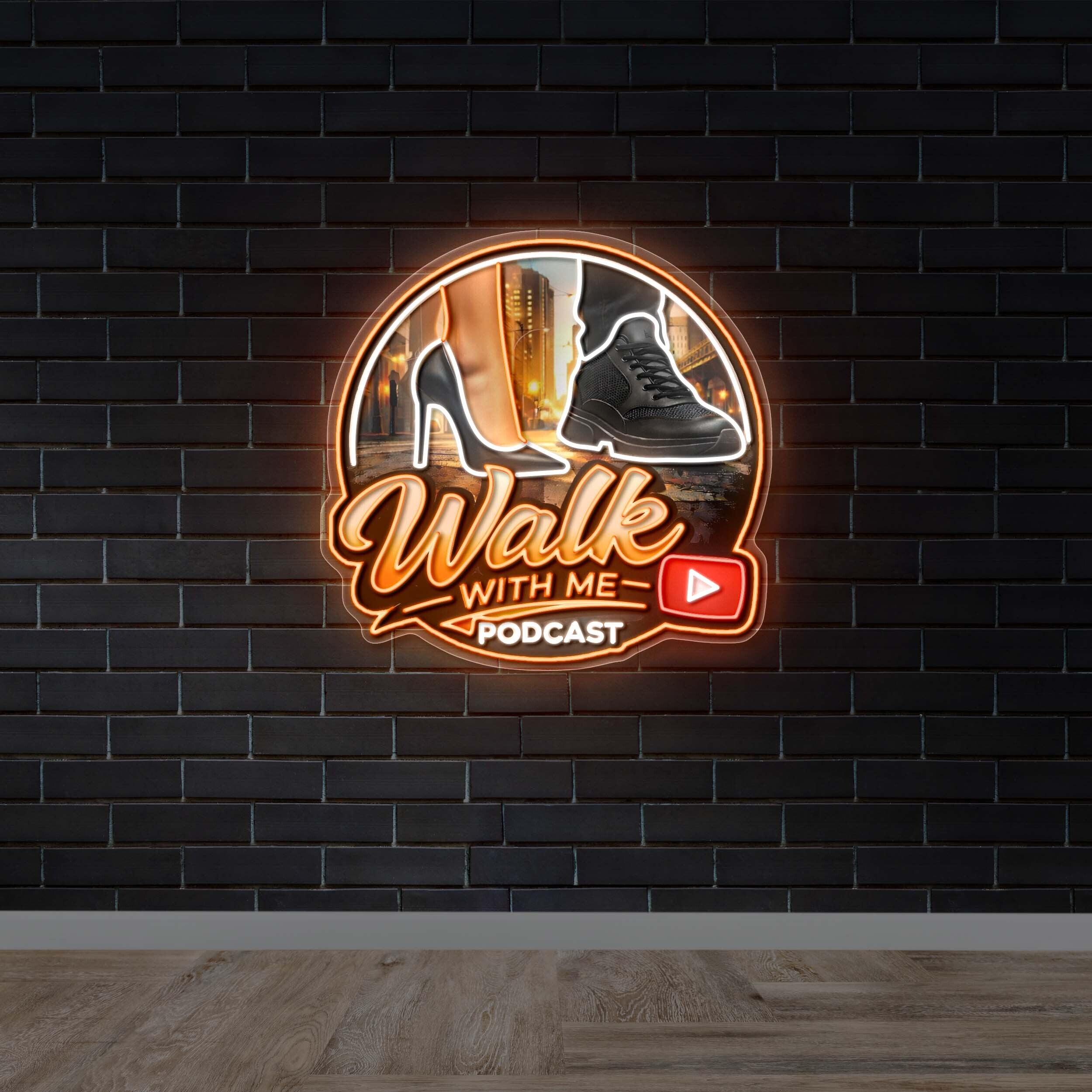 Walk with Me Podcast - Premium Neon Artwork
